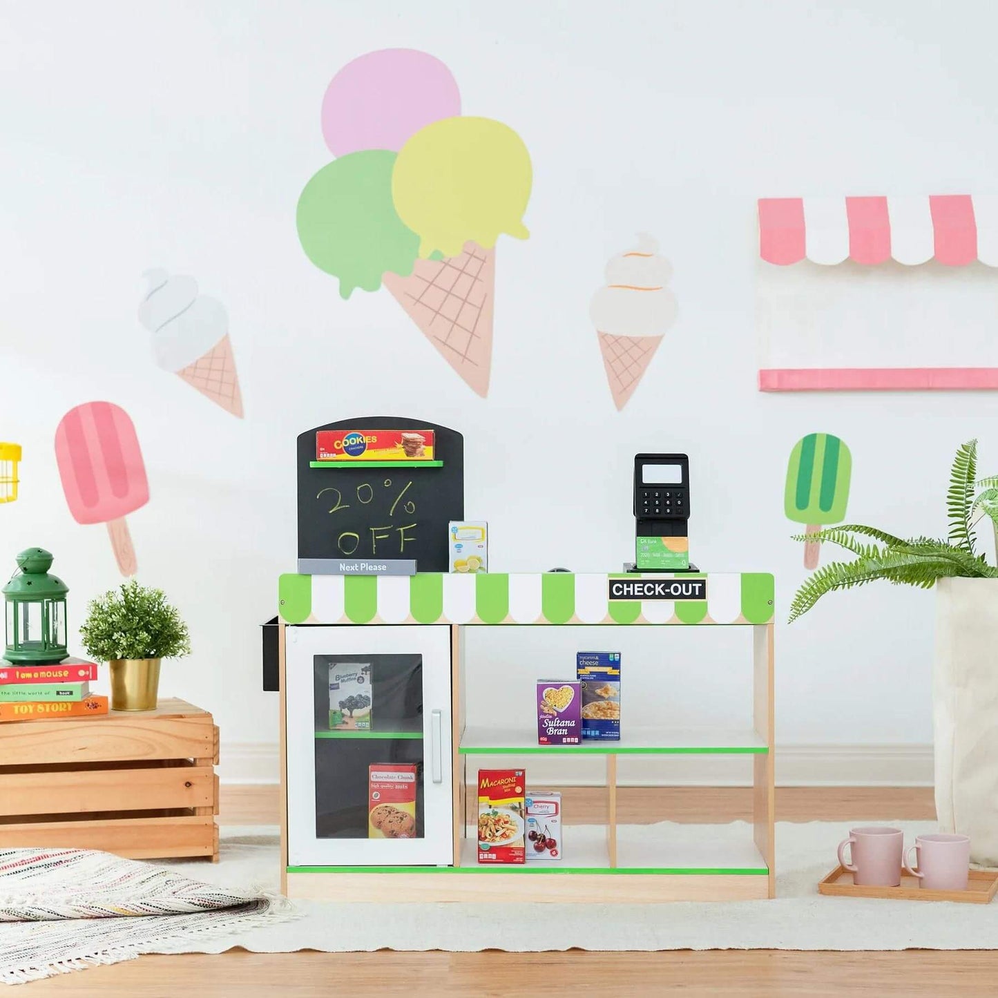 Teamson Kids Cashier Austin Play Market Checkout Counter
