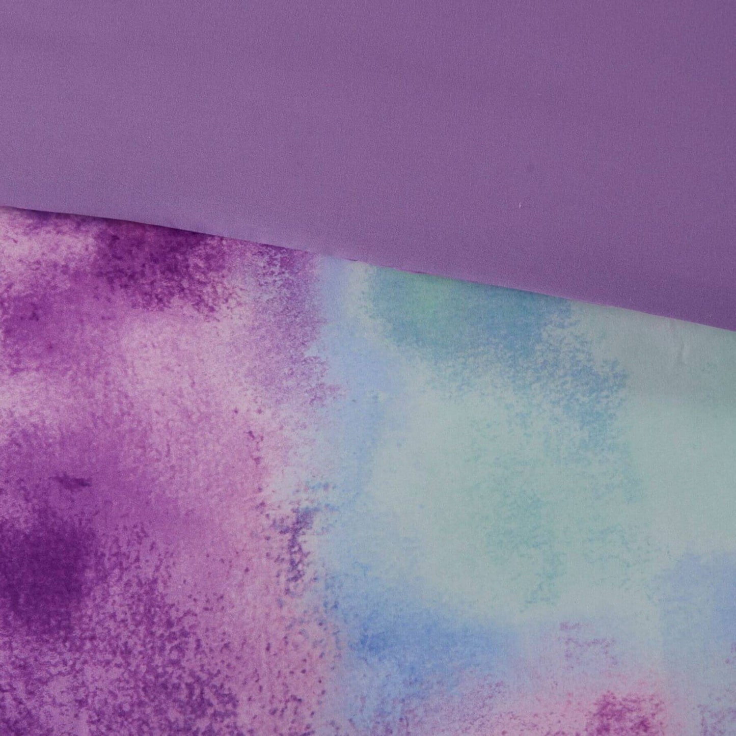 Detail View of Cassiopeia Watercolor Tie Dye Printed Comforter Set Lavender