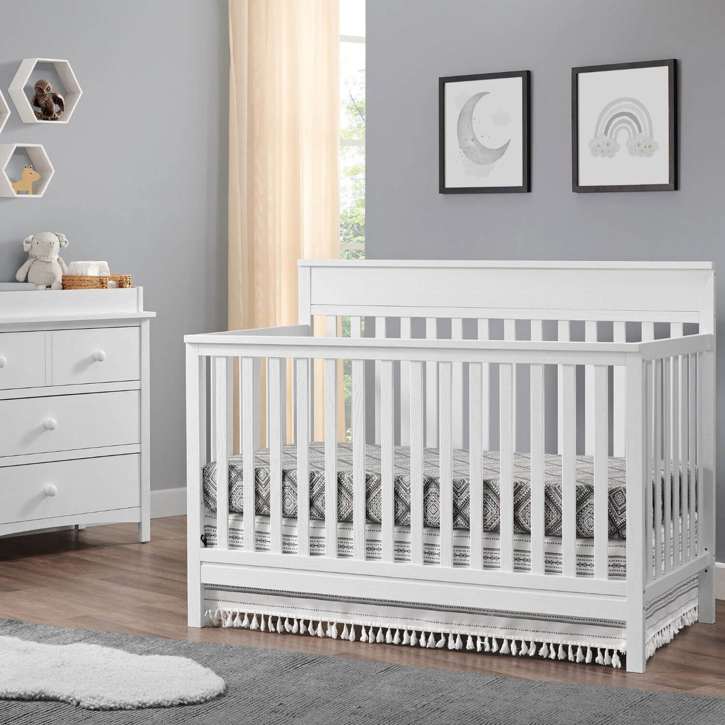 Oxford Baby Castle Hill 4-in-1 Convertible Crib | Barn White