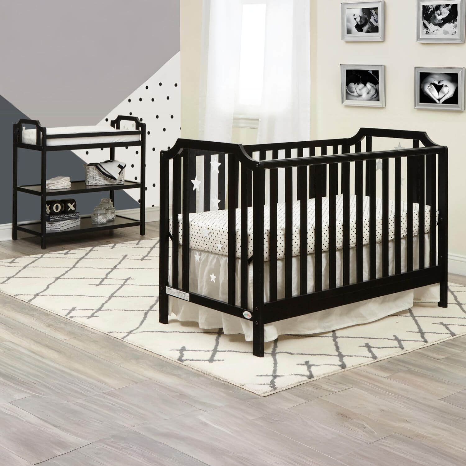 Suite Bebe Celeste Changing Table & Crib Black