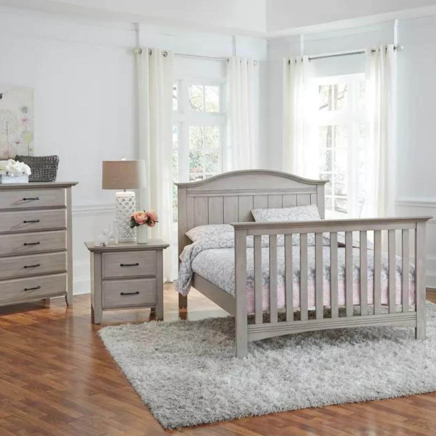 Soho Baby Chandler 2-Drawer Nightstand | Stone Wash - lifestyle