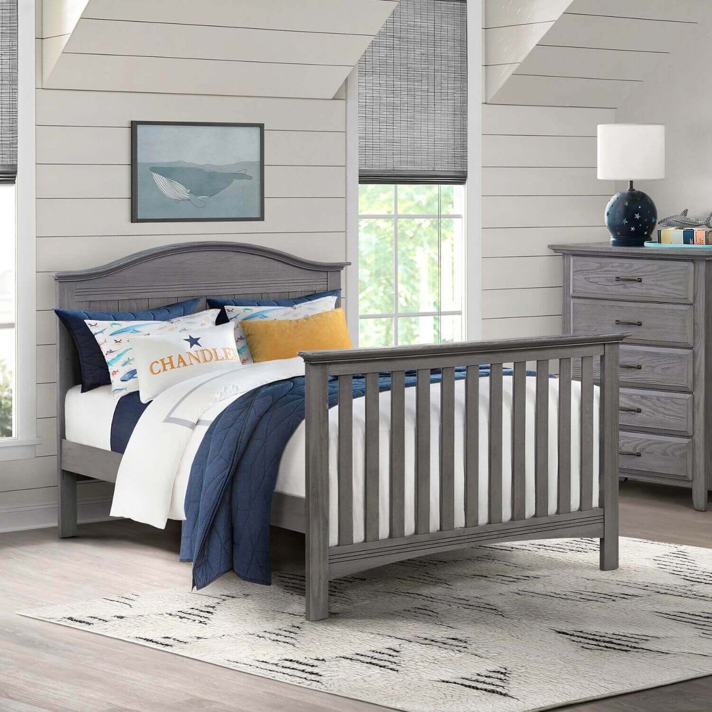 Soho Baby Chandler 4-in-1 Convertible Crib | Graphite Gray - Lifestyle