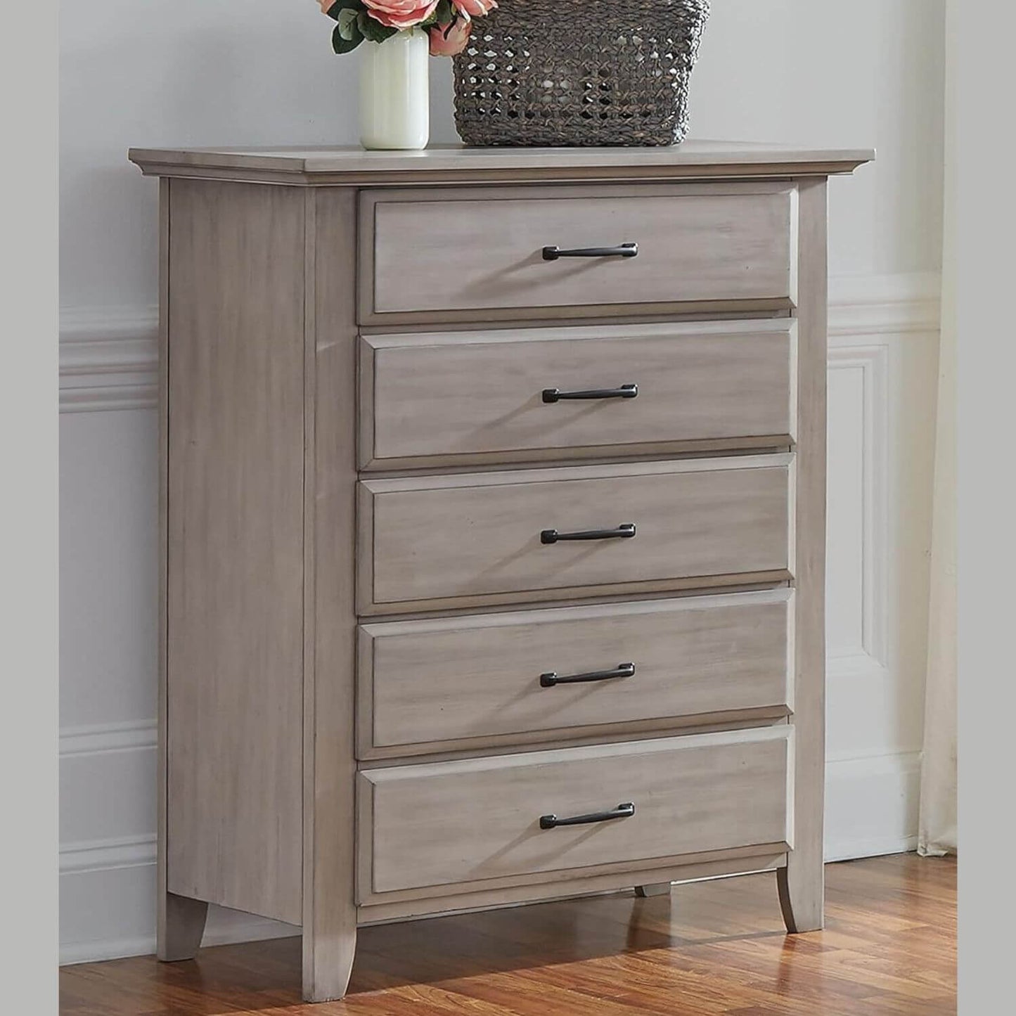 Soho Baby Chandler 5 Drawer Chest | Stone Wash - Lifestyle