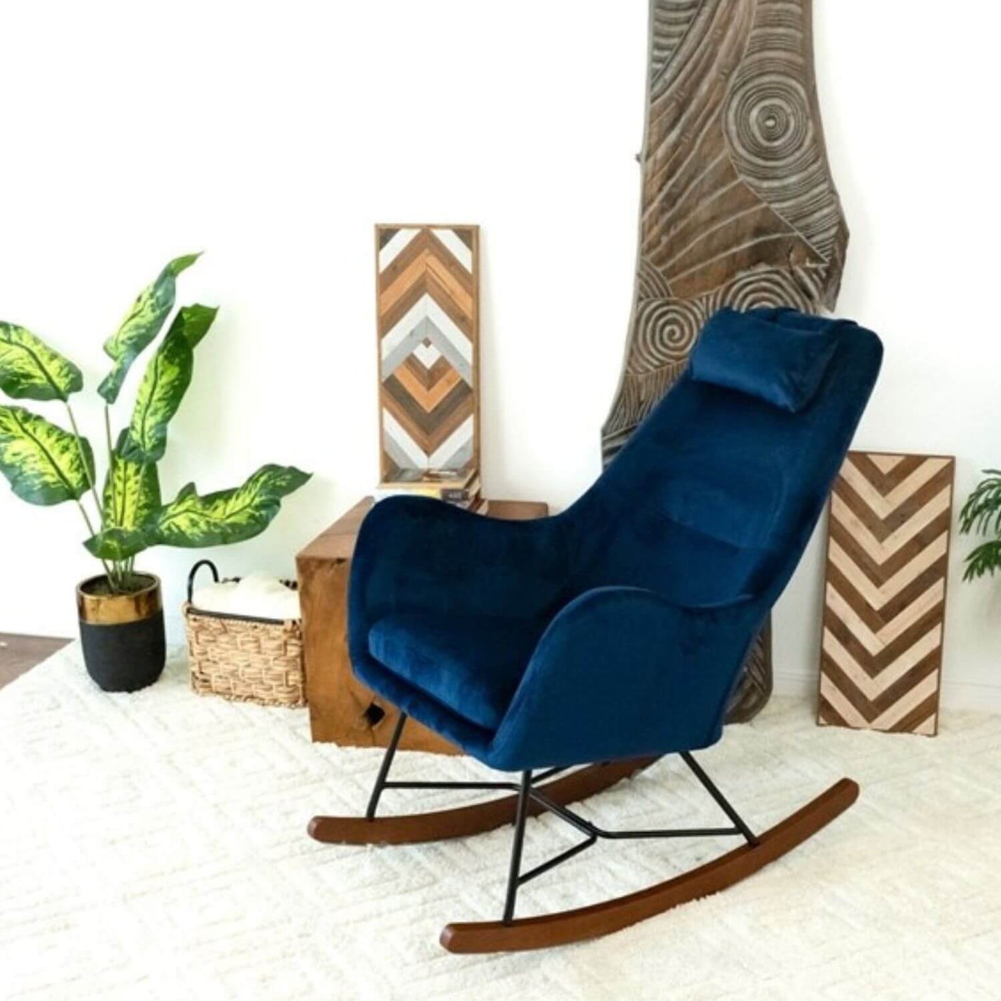 Ashcroft Chelsea Velvet Nursery Rocking Chair