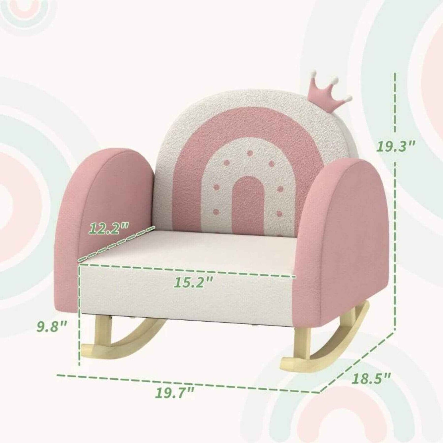Qaba Children's Armchair Rocker for Bedroom, Playroom, Pink