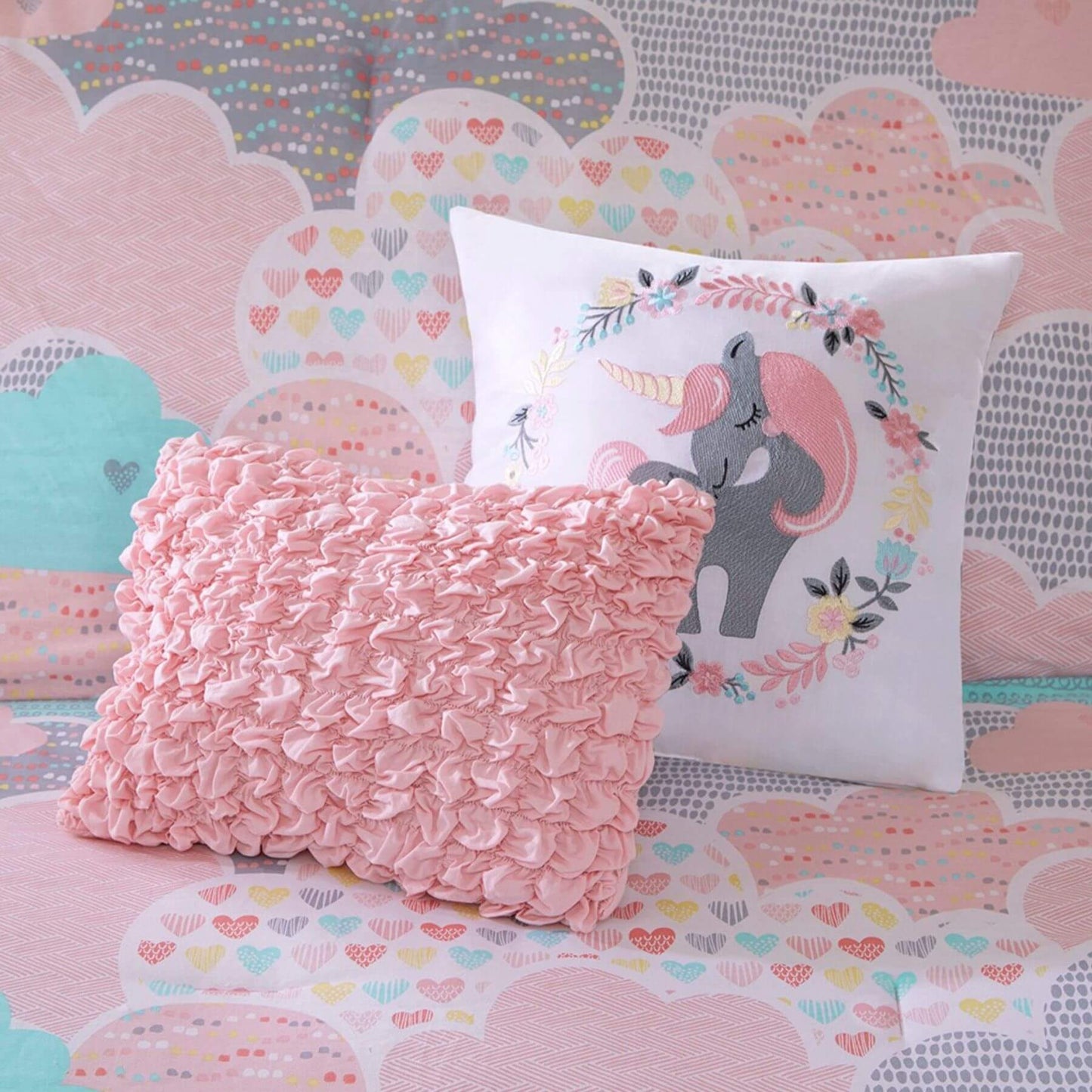 Cloud Cotton Printed Decorative Pillows Pink