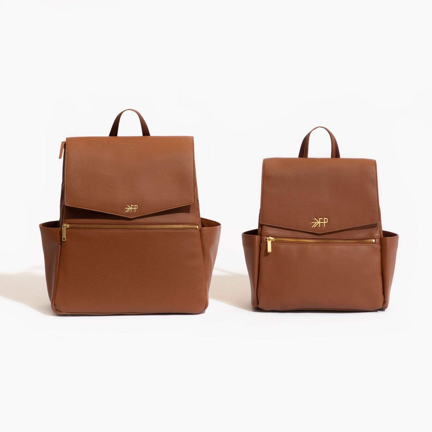 Two Cognac Mini Classic Bag II with a visible brand logo