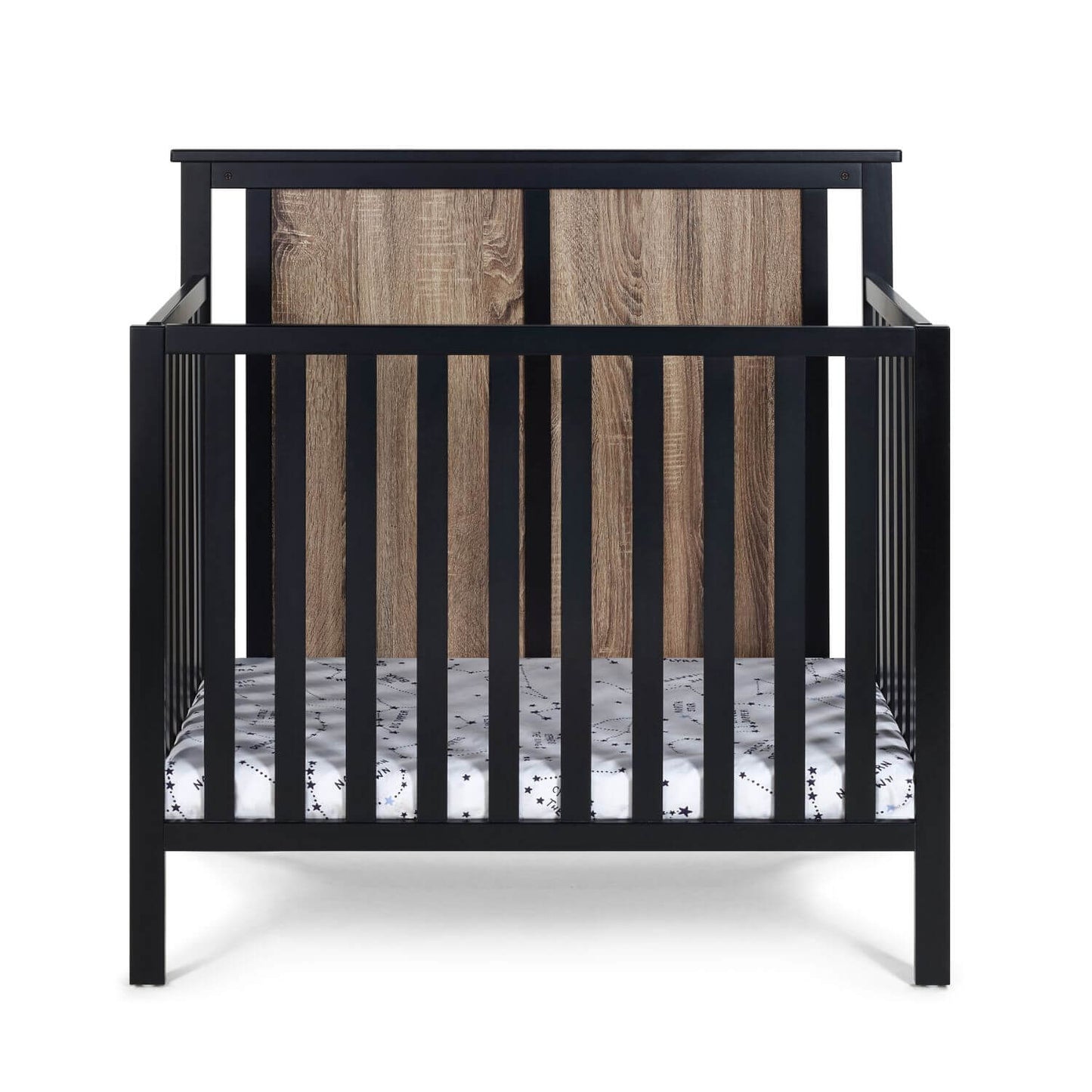 Connelly Mini Crib With Mattress Pad Black/Vintage Walnut