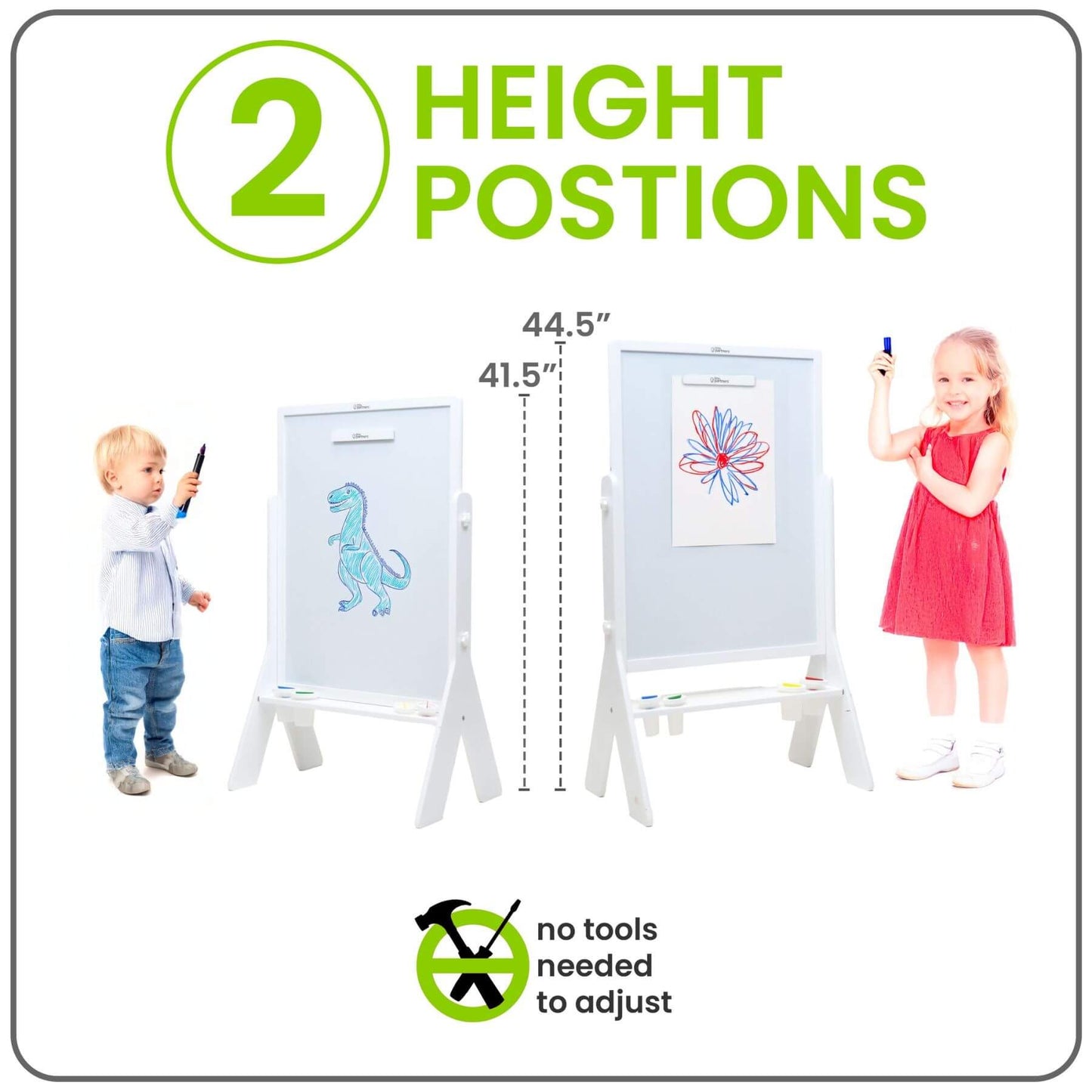Kids Drawing on Little Partners Contempo Art Easel White