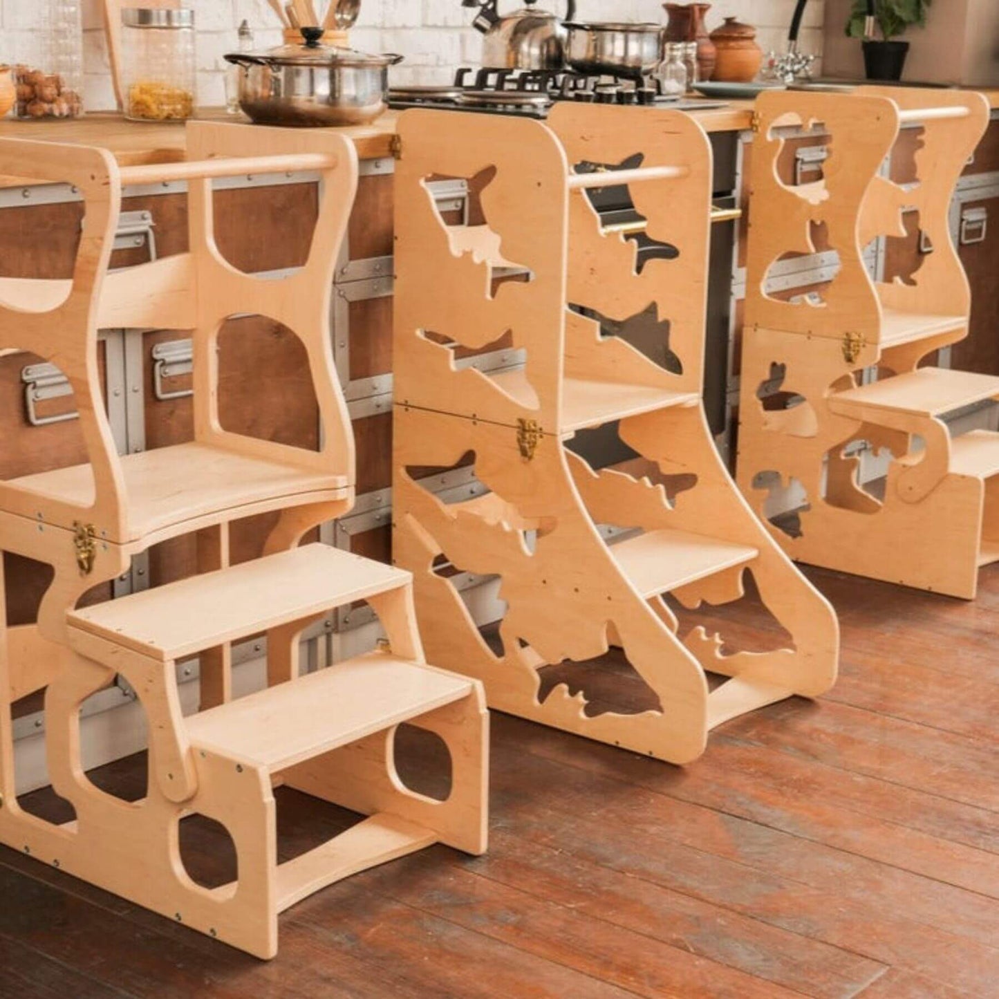 Wood and Hearts Convertible Kitchen Towers