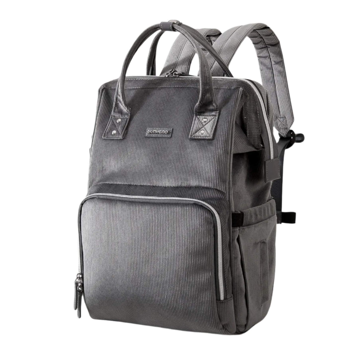 Corduroy Diaper Backpack Grey