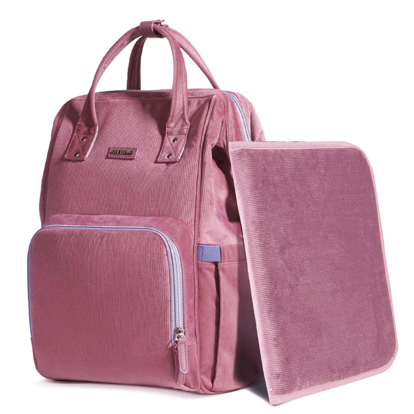 Corduroy Diaper Backpack Pink