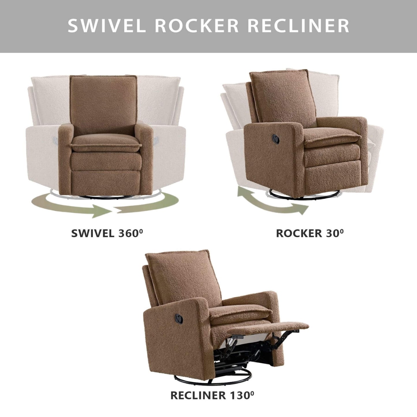 Oxford Baby Coventry Glider Recliner - Teddy Brown