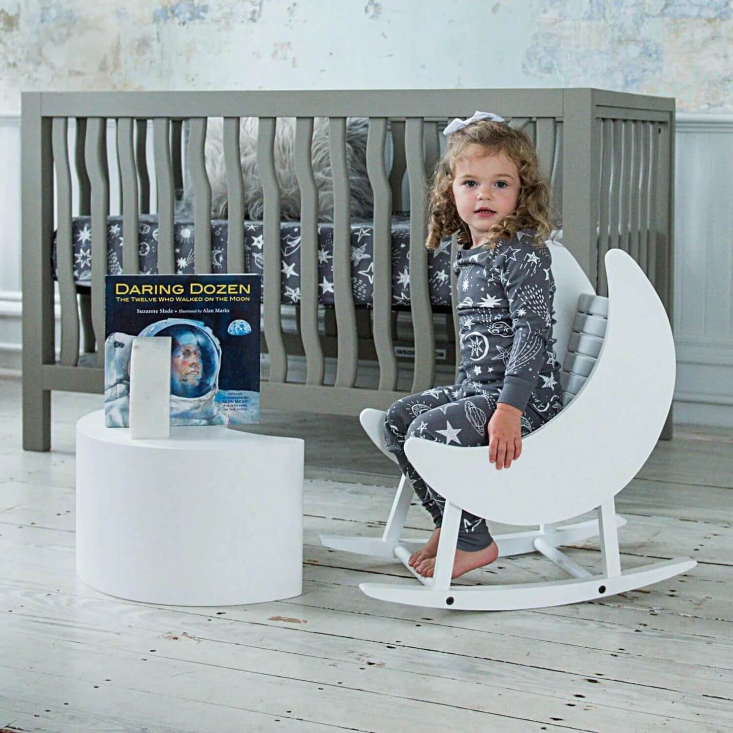 Milk Street Baby Crescent Moon Rocker Tot size Snow - Lifestyle