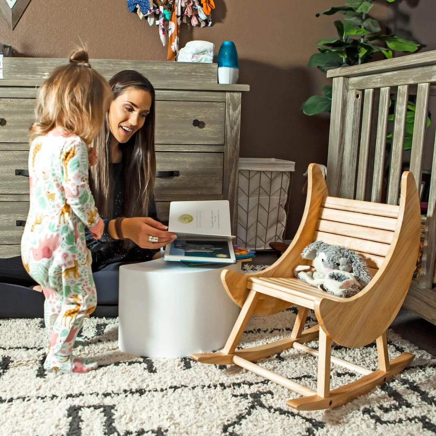Milk Street Baby Crescent Moon Table / Ottoman Snow - Lifestyle