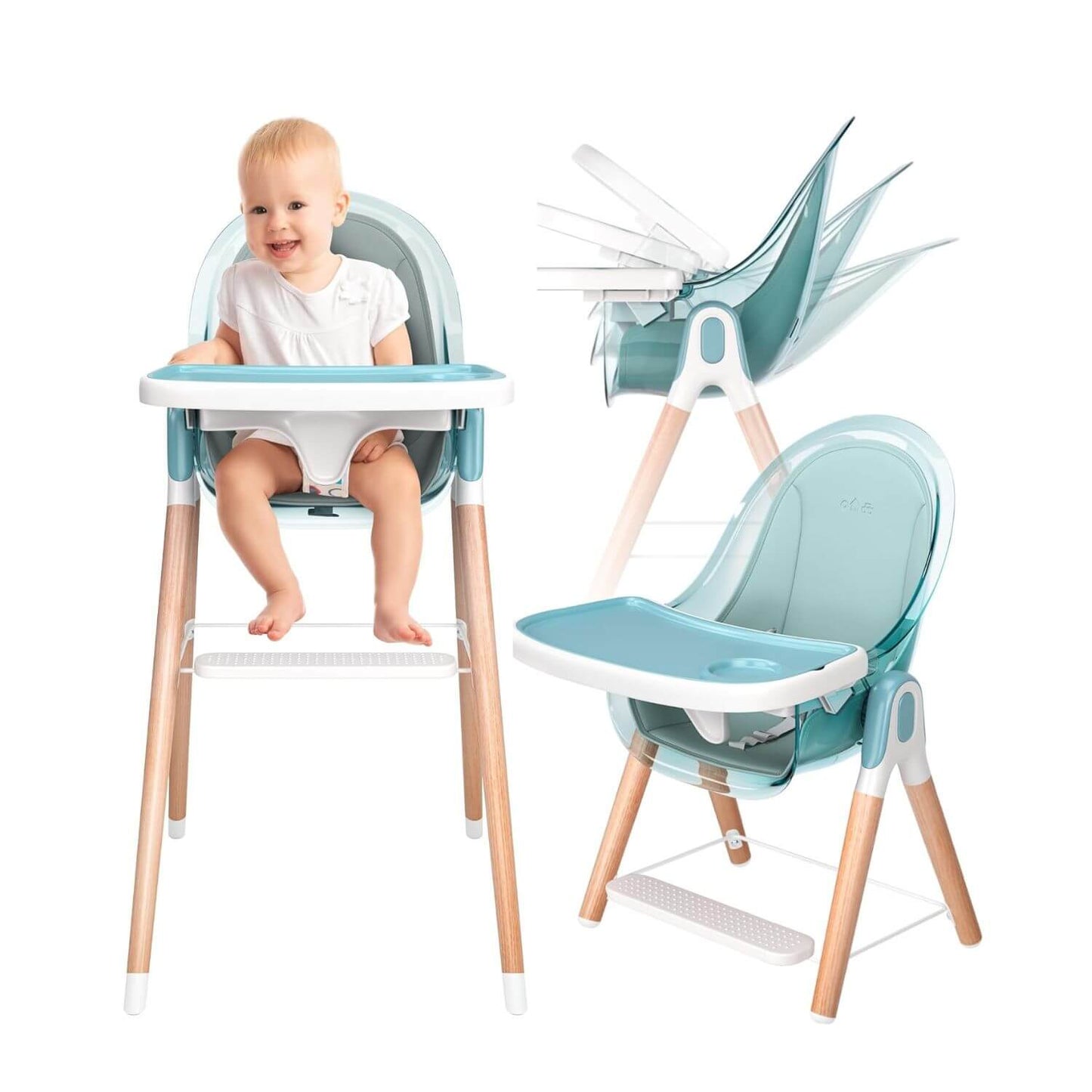 Children Of Design 6 in 1 Deluxe High Chair in Blue
