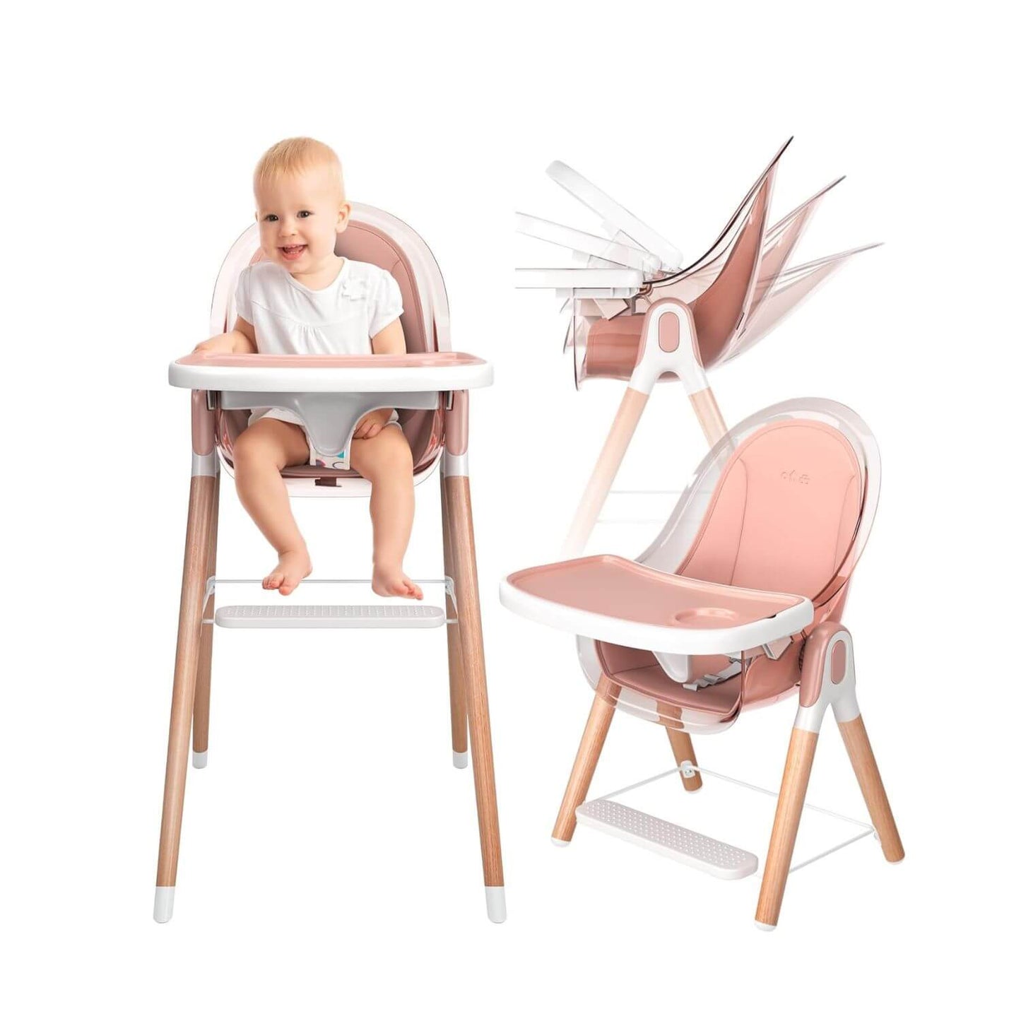 Children Of Design 6 in 1 Deluxe High Chair in Pink