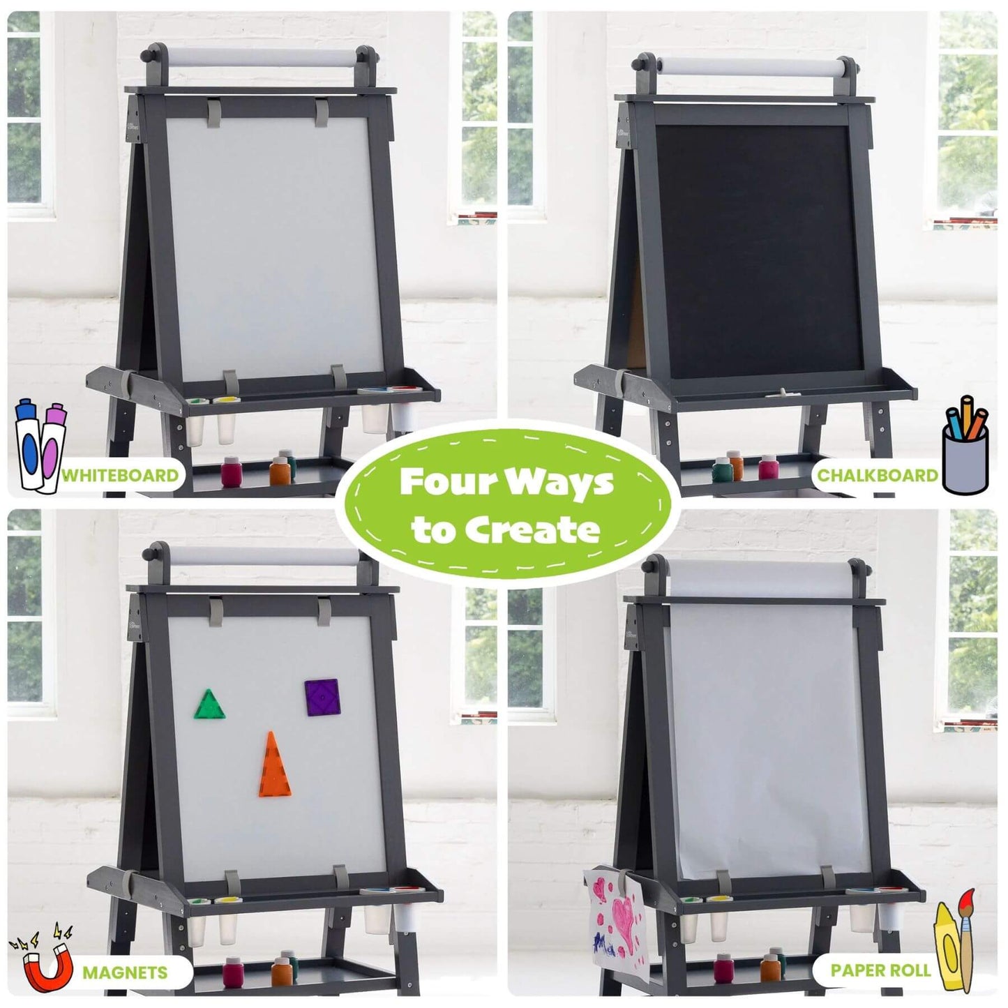 Little Partners Deluxe Learn & Play Art Center Grey