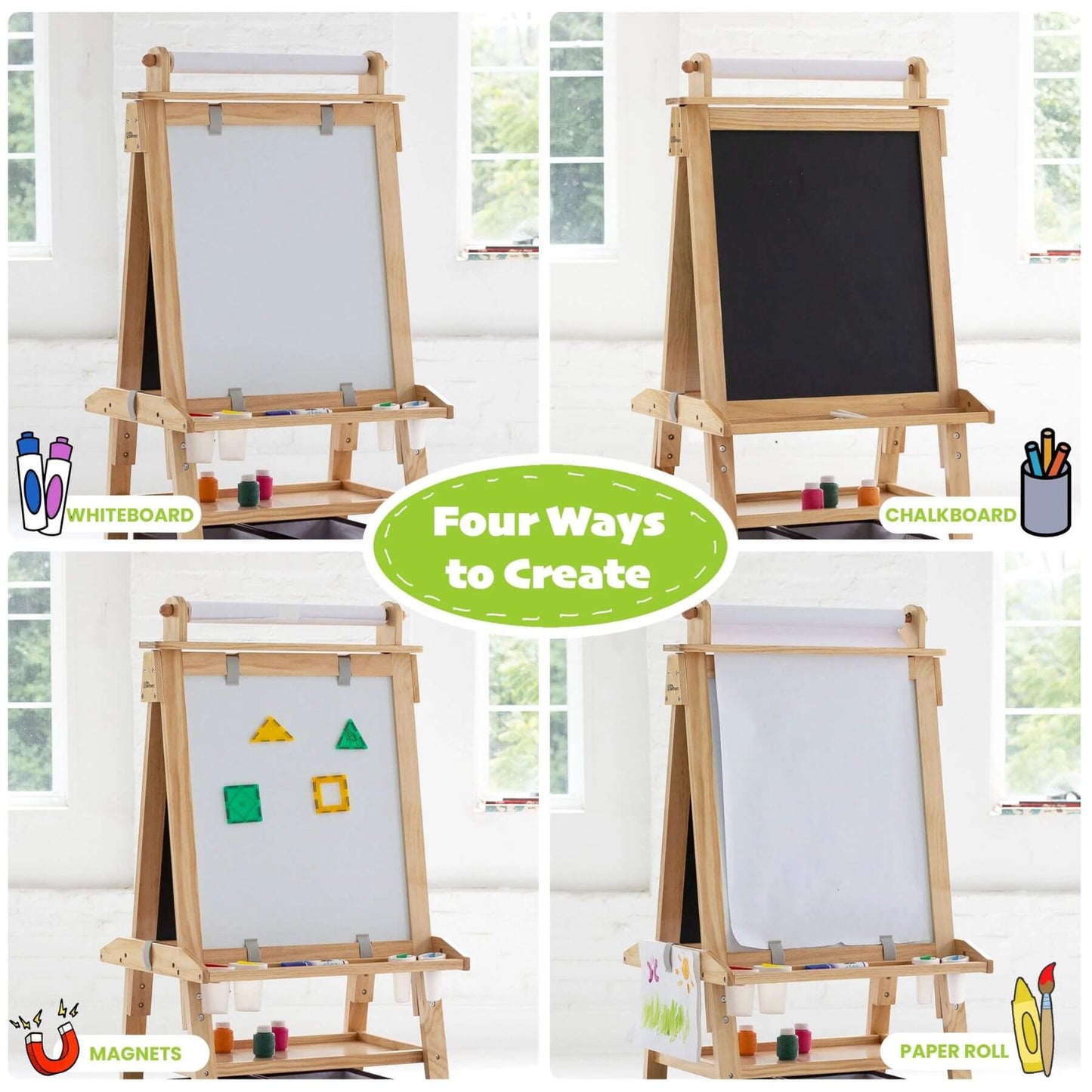 Little Partners Deluxe Learn & Play Art Center Natural