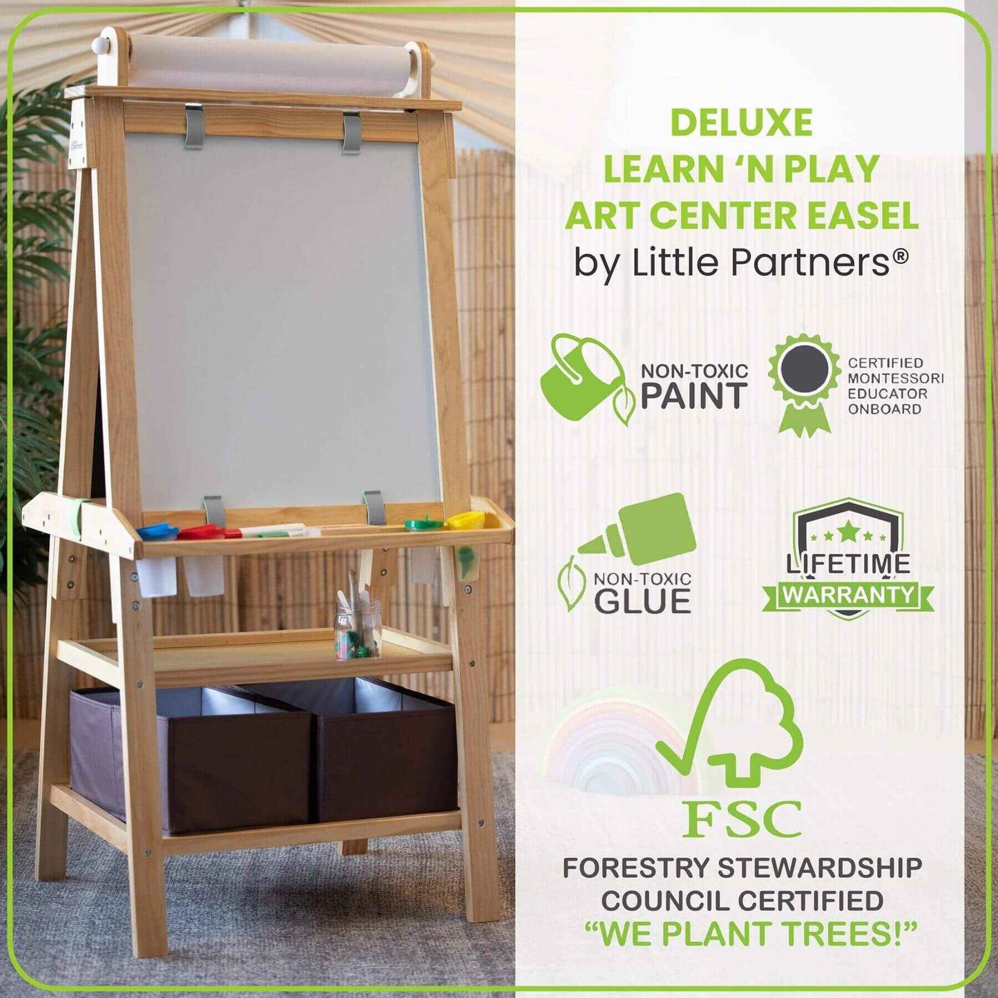 Little Partners Deluxe Learn & Play Art Center Natural