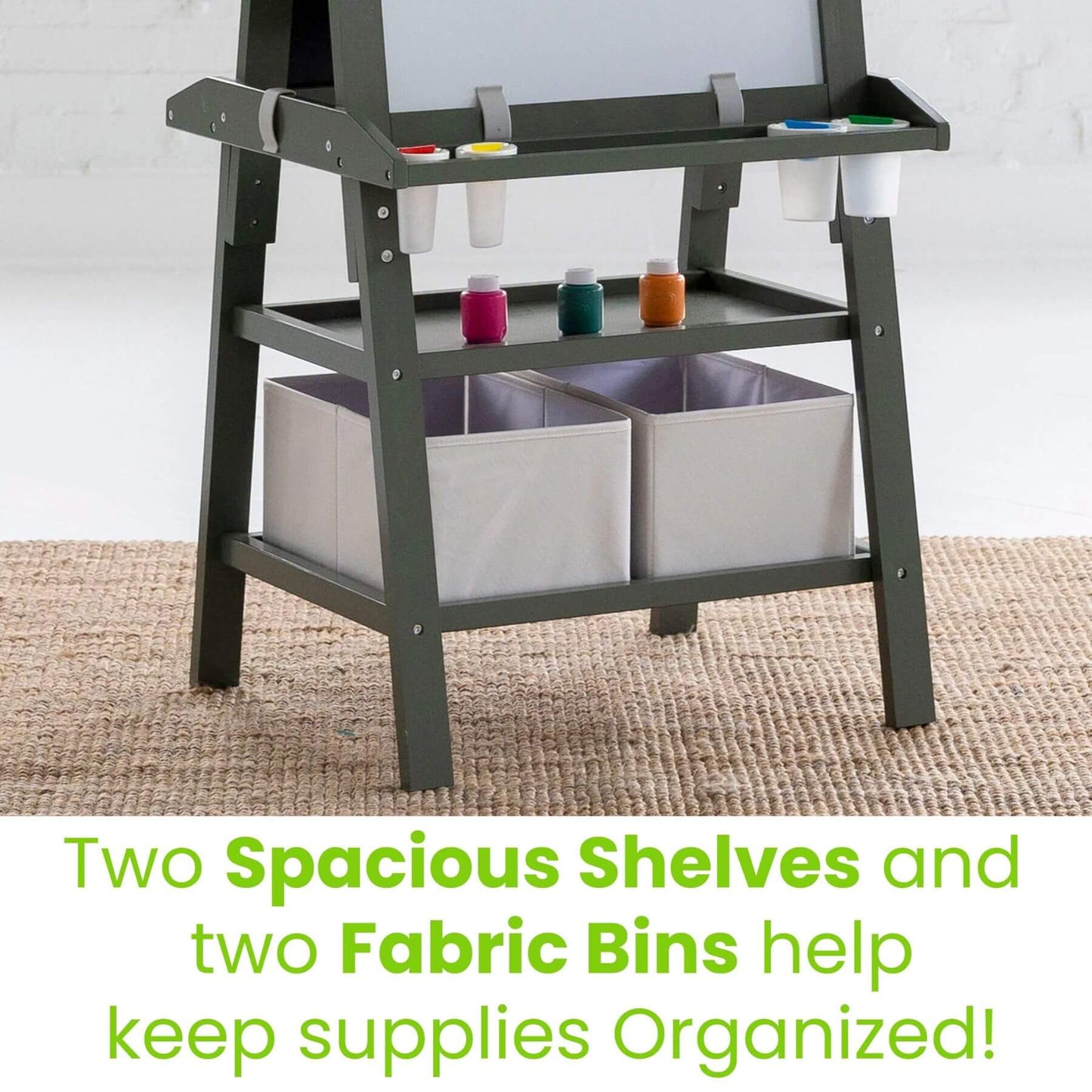 Detail of Little Partners Deluxe Learn & Play Art Center Olive Green