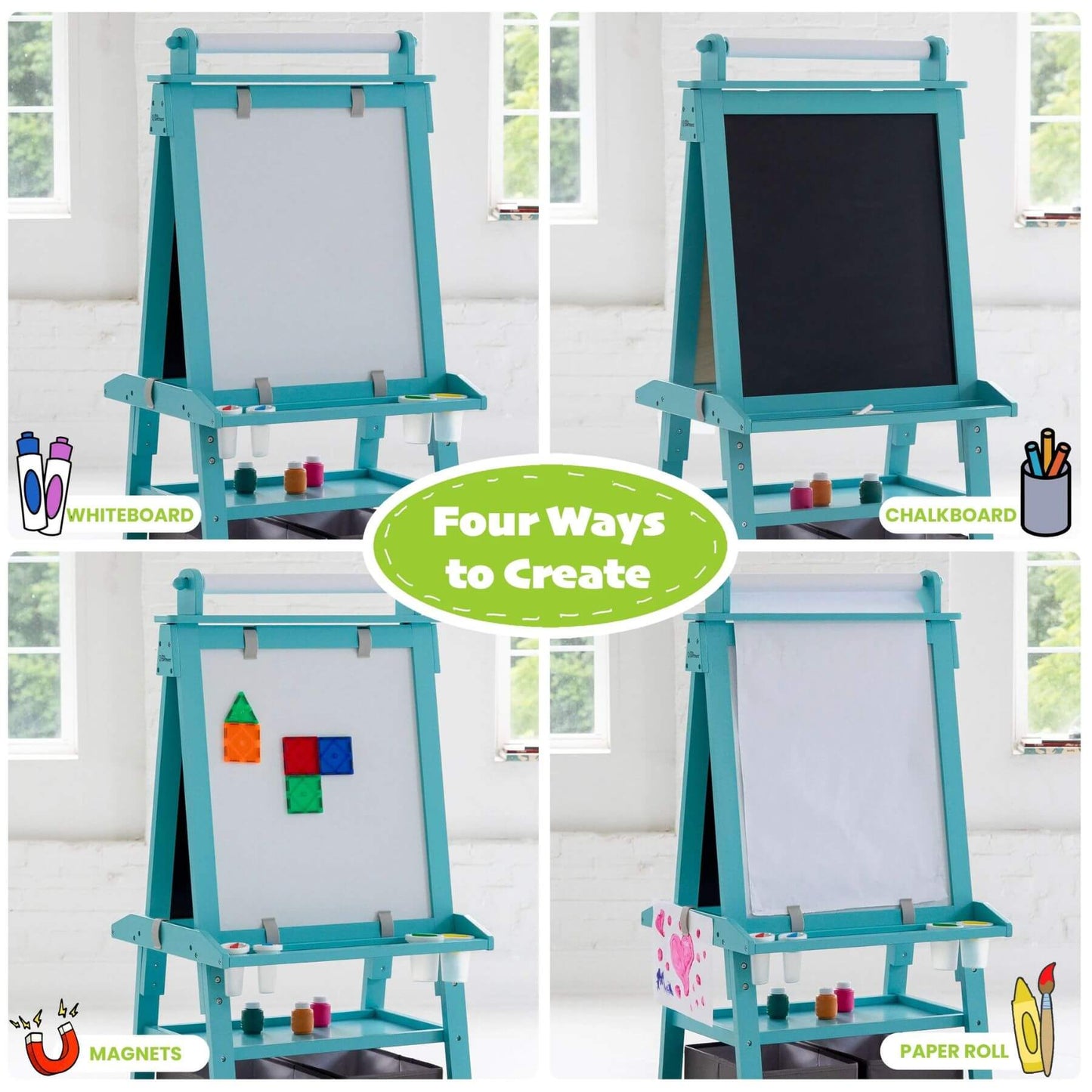 Little Partners Deluxe Learn & Play Art Center Turquoise