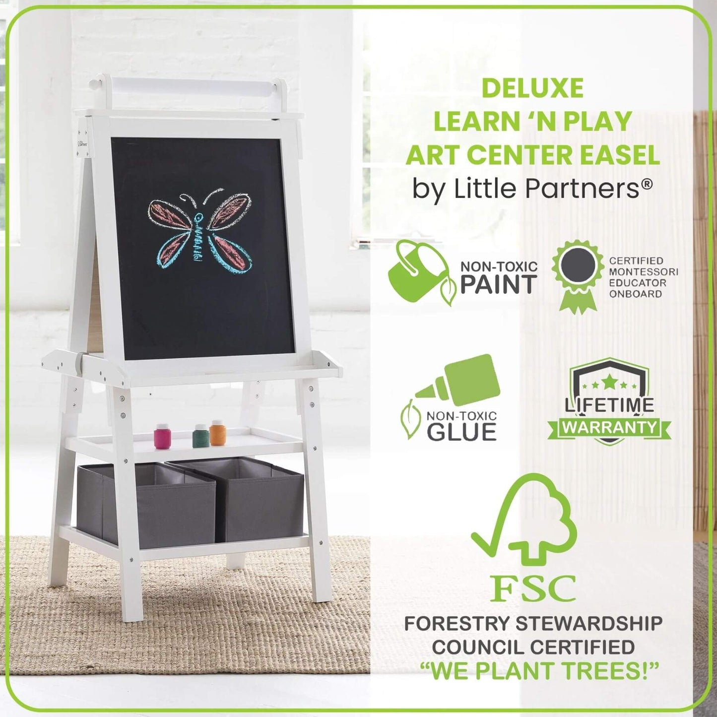 Little Partners Deluxe Learn & Play Art Center White