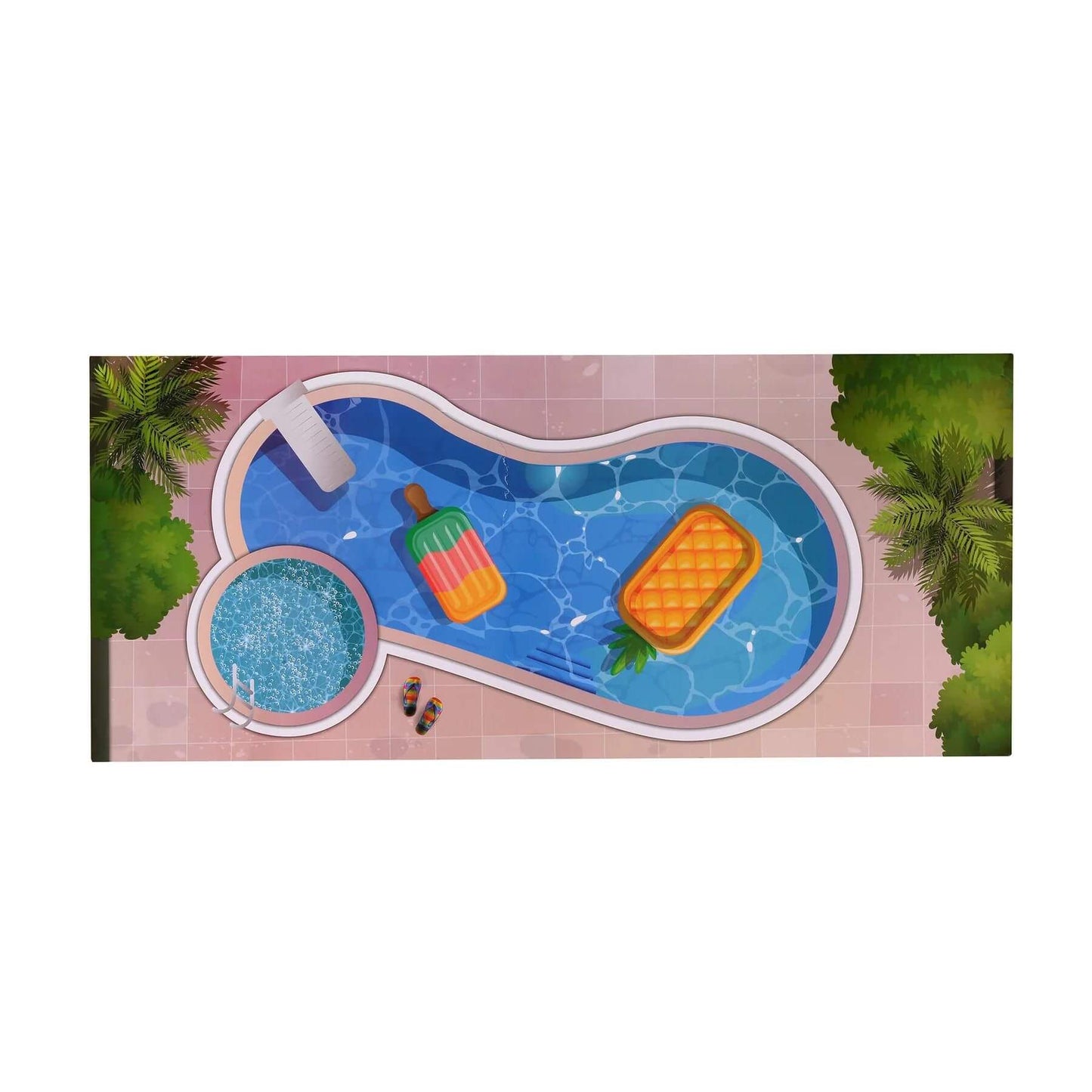 Detail of Olivia's Little World Kids Wooden Dreamland Sunset 3-Level Dollhouse Set