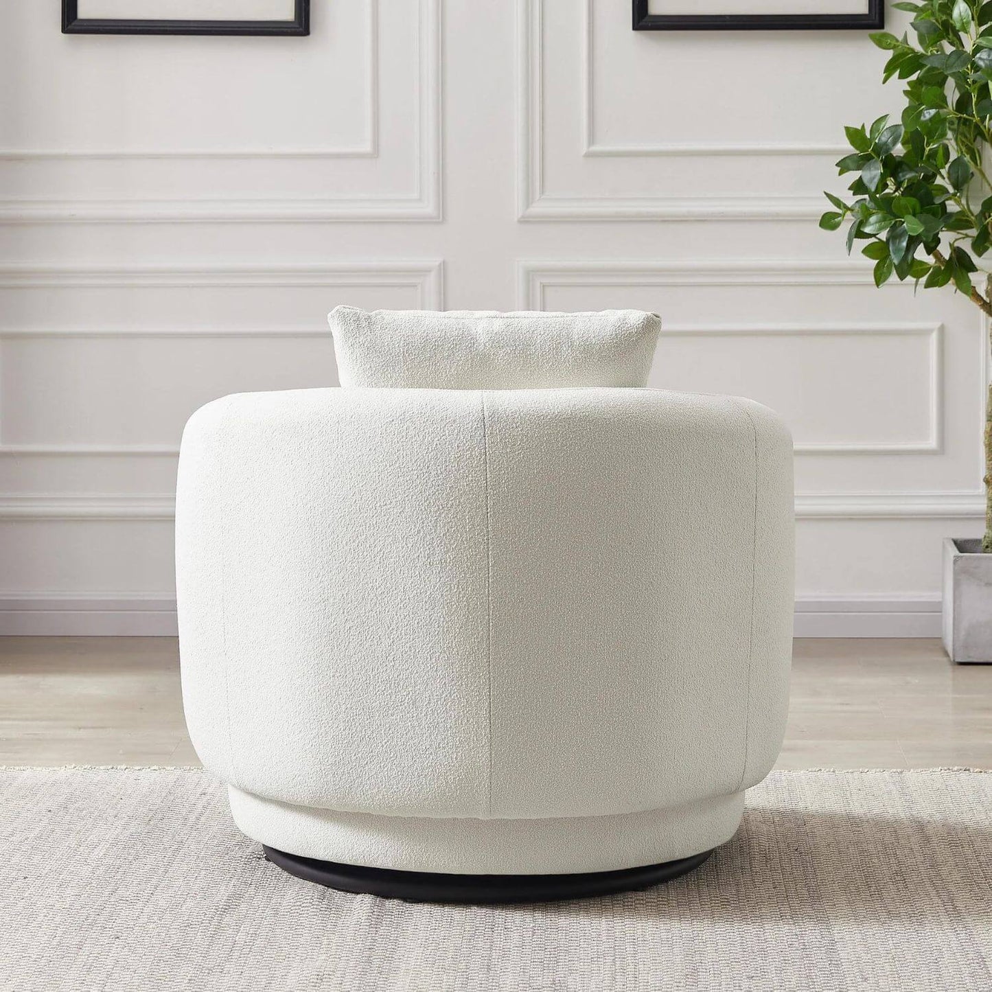 Back View of Ashcroft Dylan Boucle Lounge Nursery Chair Beige
