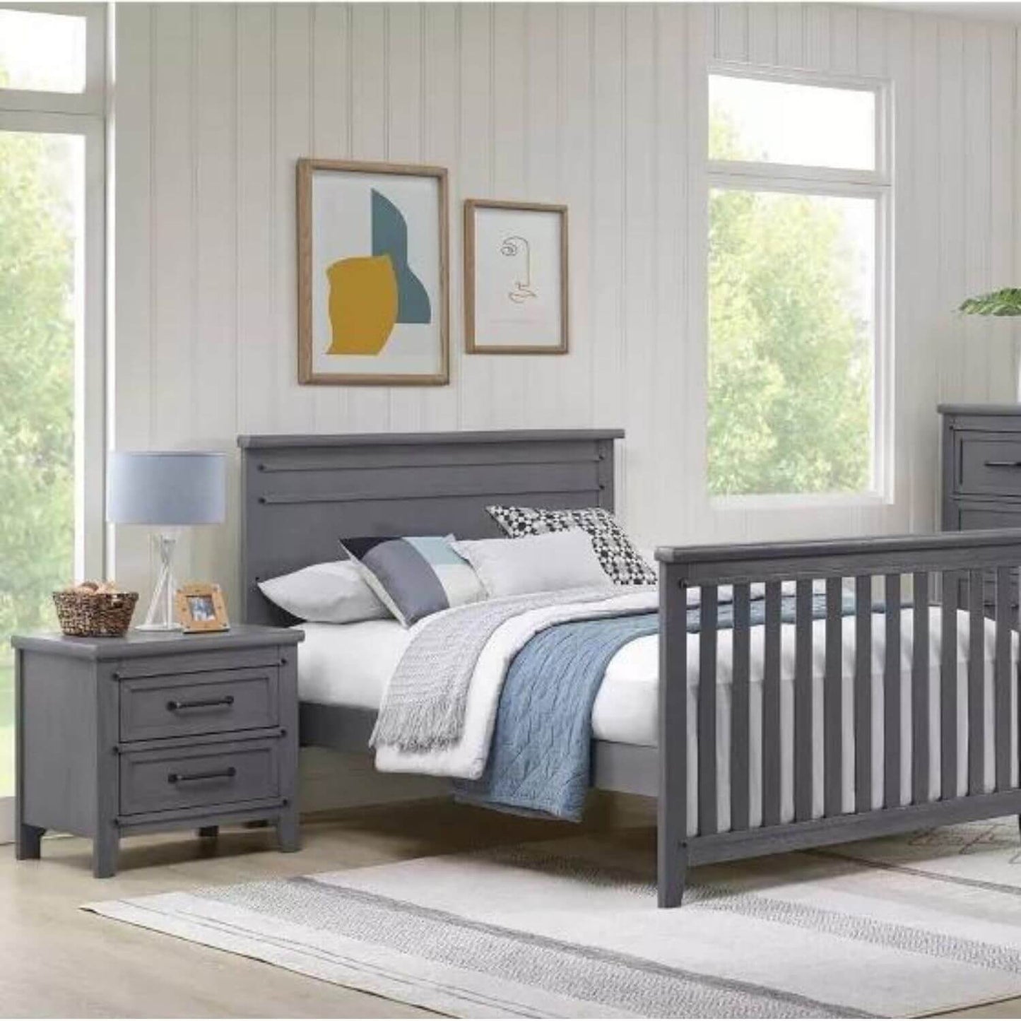 Soho Baby Ellison 2-Drawer Nightstand | Ash Gray