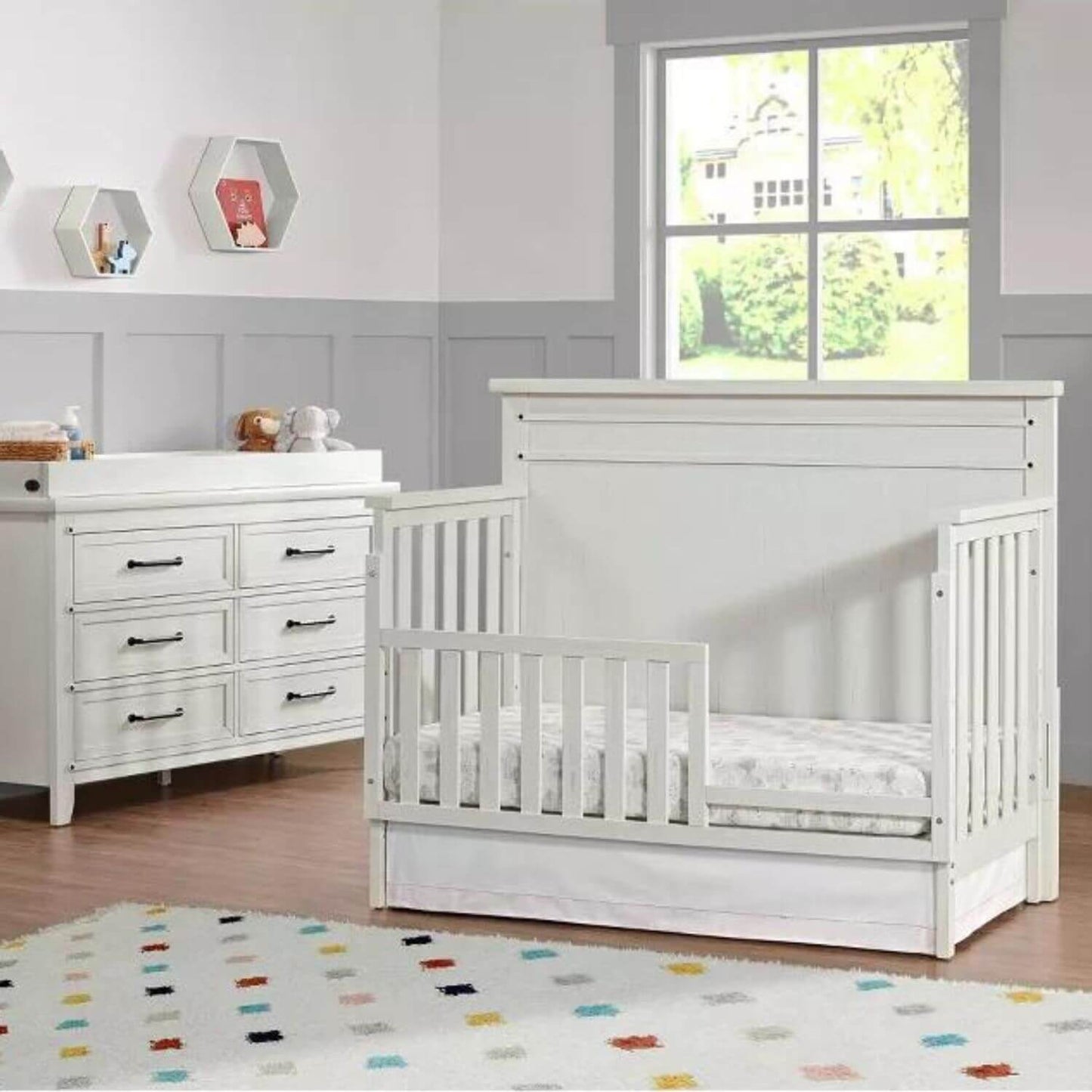 Soho Baby Ellison Guard Rail | Rustic White | GreenGuard Gold Certified