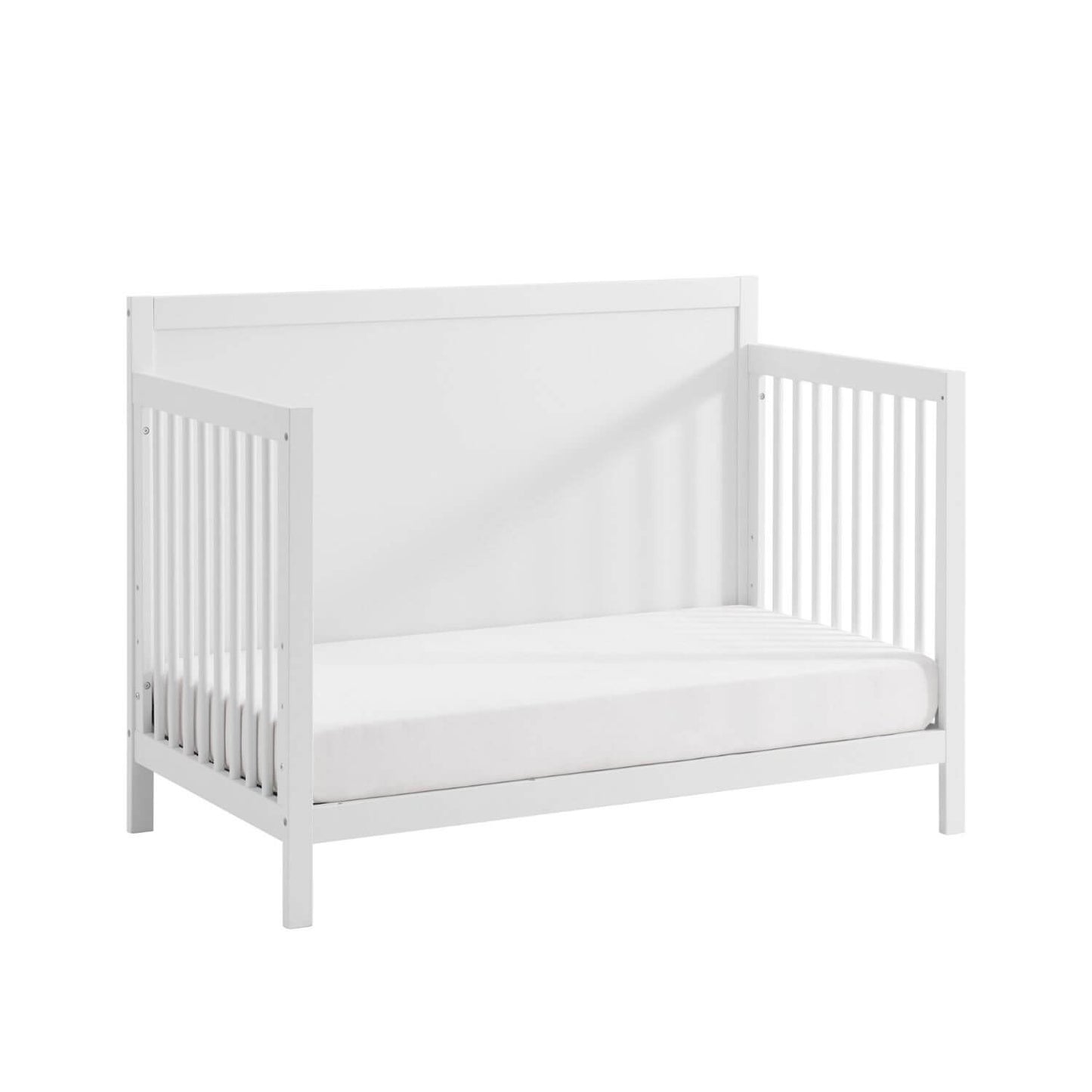 Soho Baby Essential 4-in-1 Convertible Crib with Panel Headboard | White