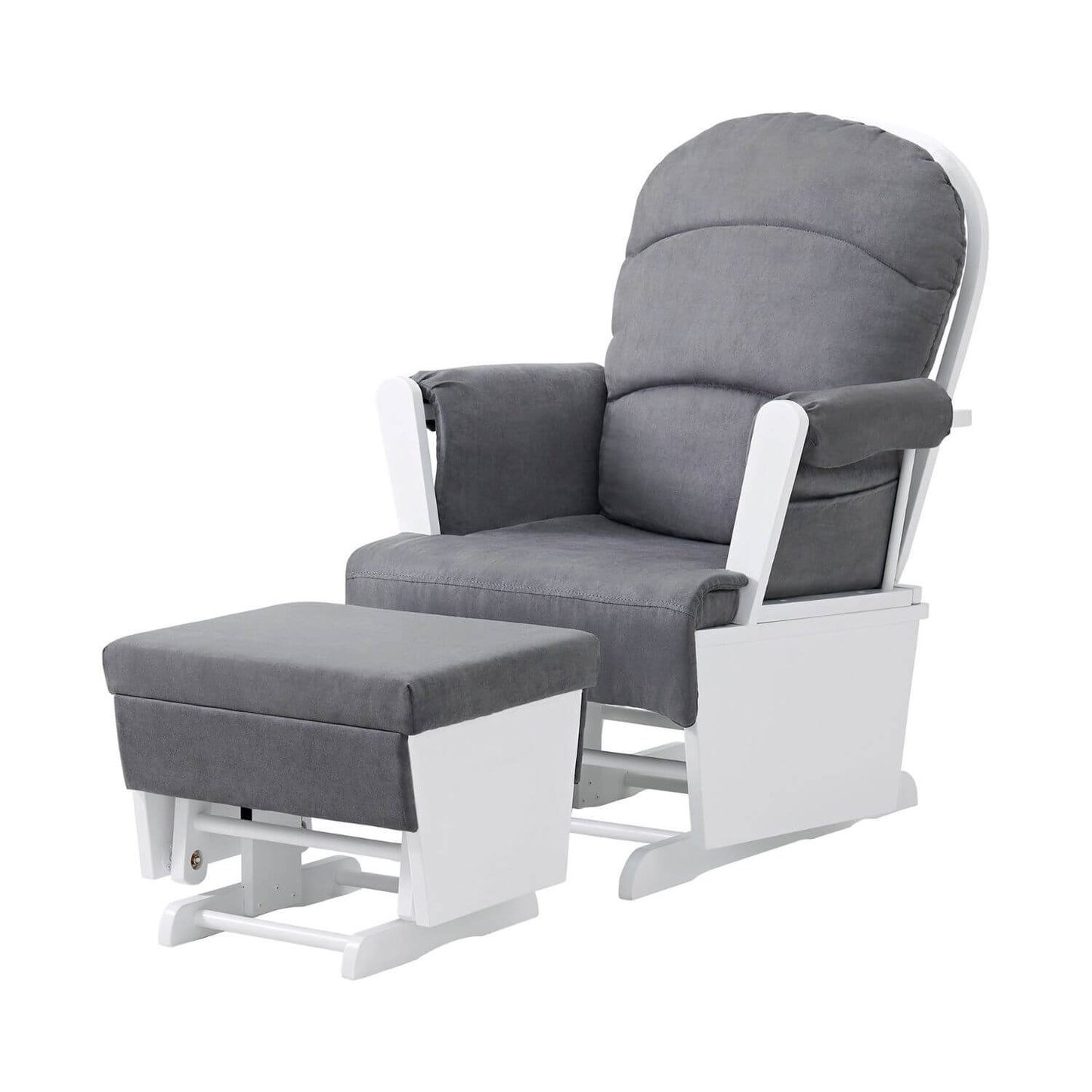 Soho Baby Essential Wooden Glider and Ottoman Set | Dark Gray