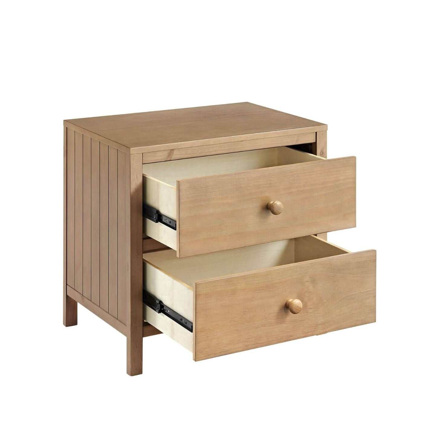 Soho Baby Everlee 2-Drawer Nightstand | Honey Wood - Open Drawer