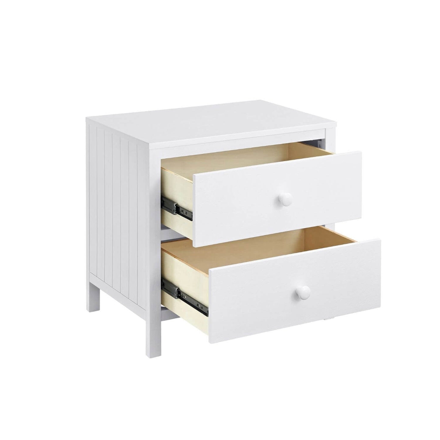 Soho Baby Everlee 2-Drawer Nightstand in Whitewash - Open