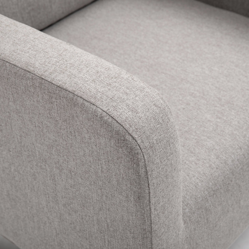 Detail of HOMCOM Nursery Rocker with Curved Wood Base Grey
