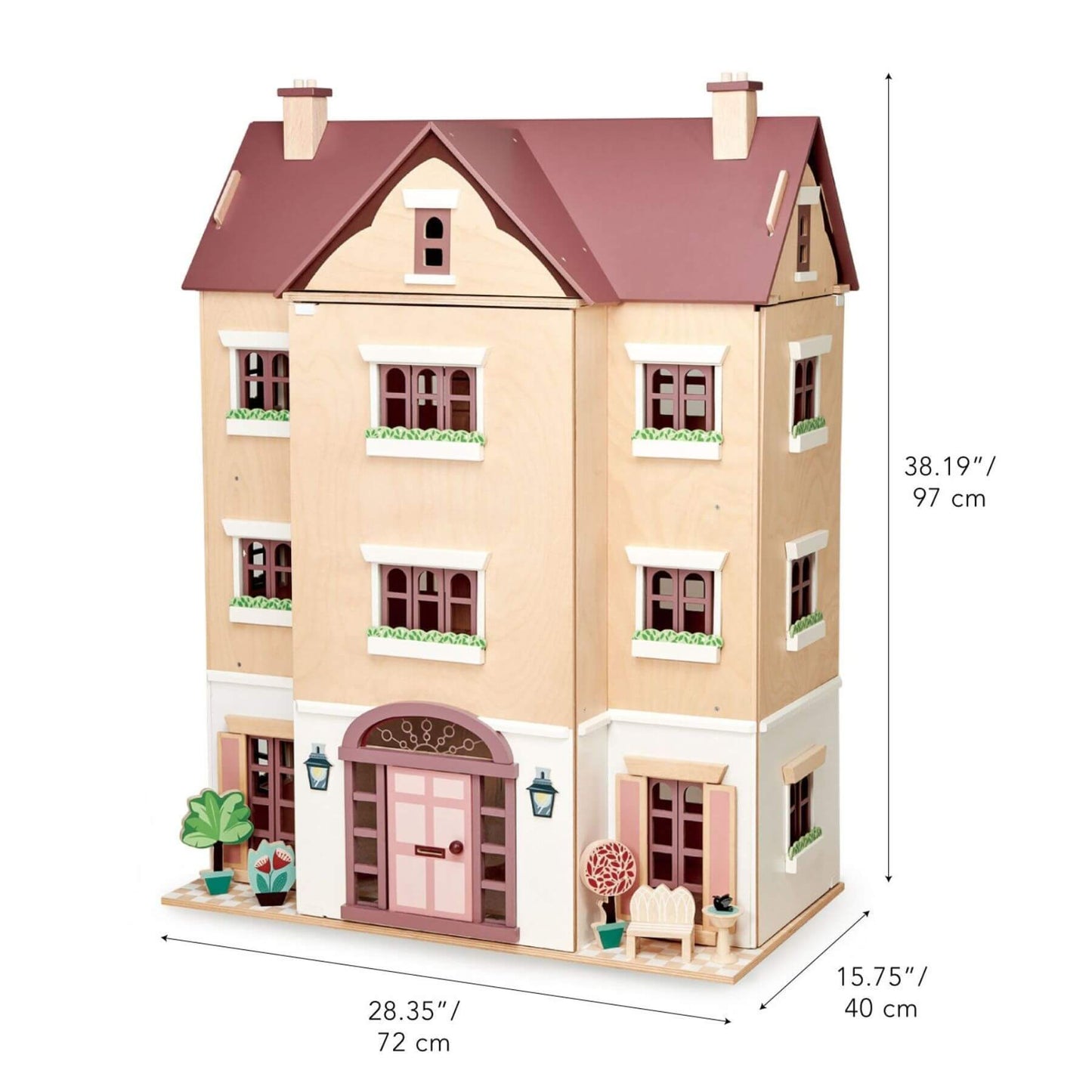 Tender Leaf Fantail Hall with dimensions indicated