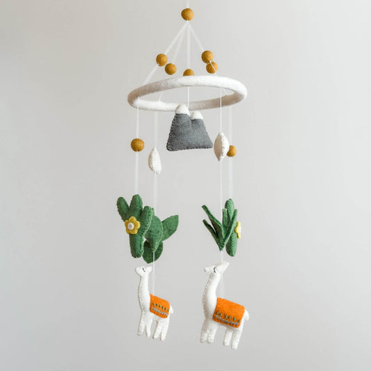 Ganapati Crafts Co. Felt Baby Mobile - Llama