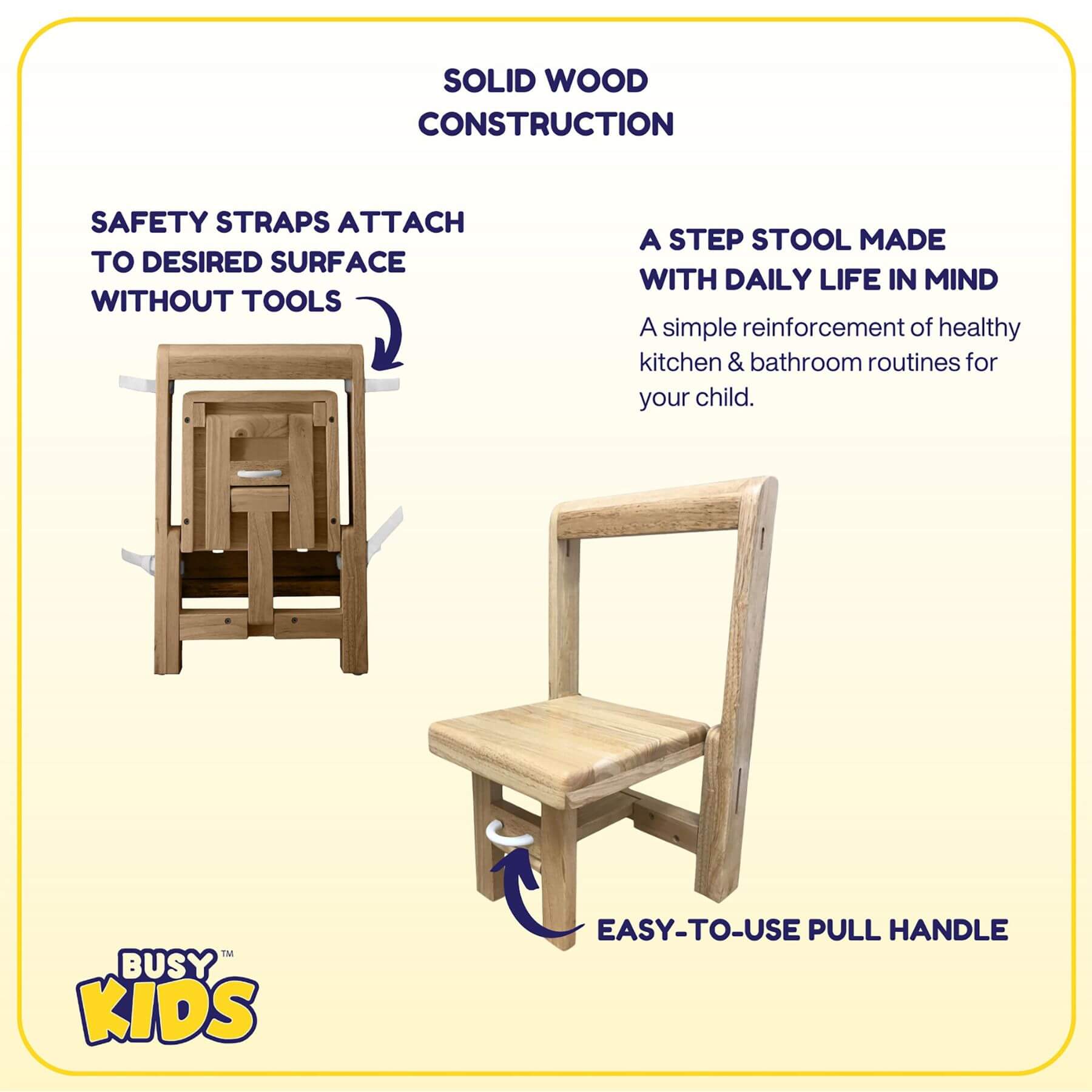 Details of Busy Kids Fold 'N Store Step Stool Natural