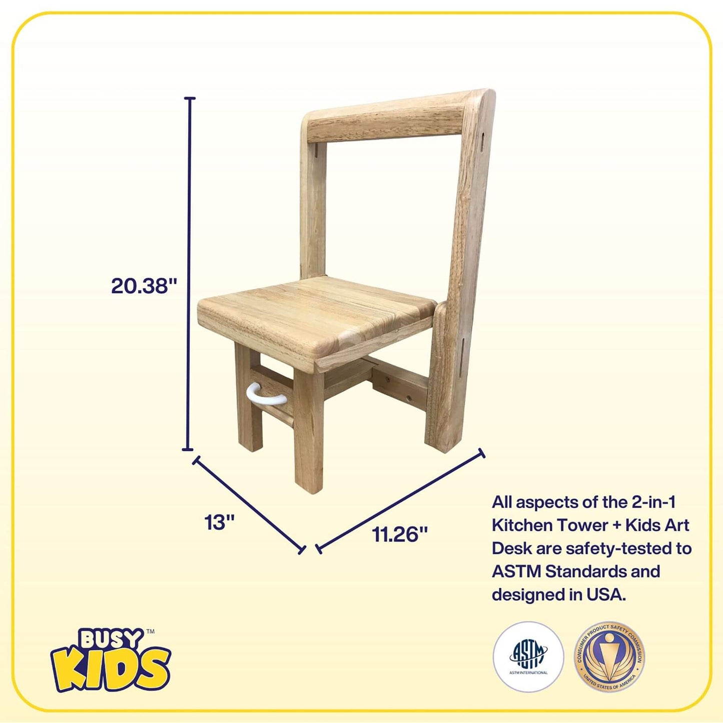 Busy Kids Fold 'N Store Step Stool Natural