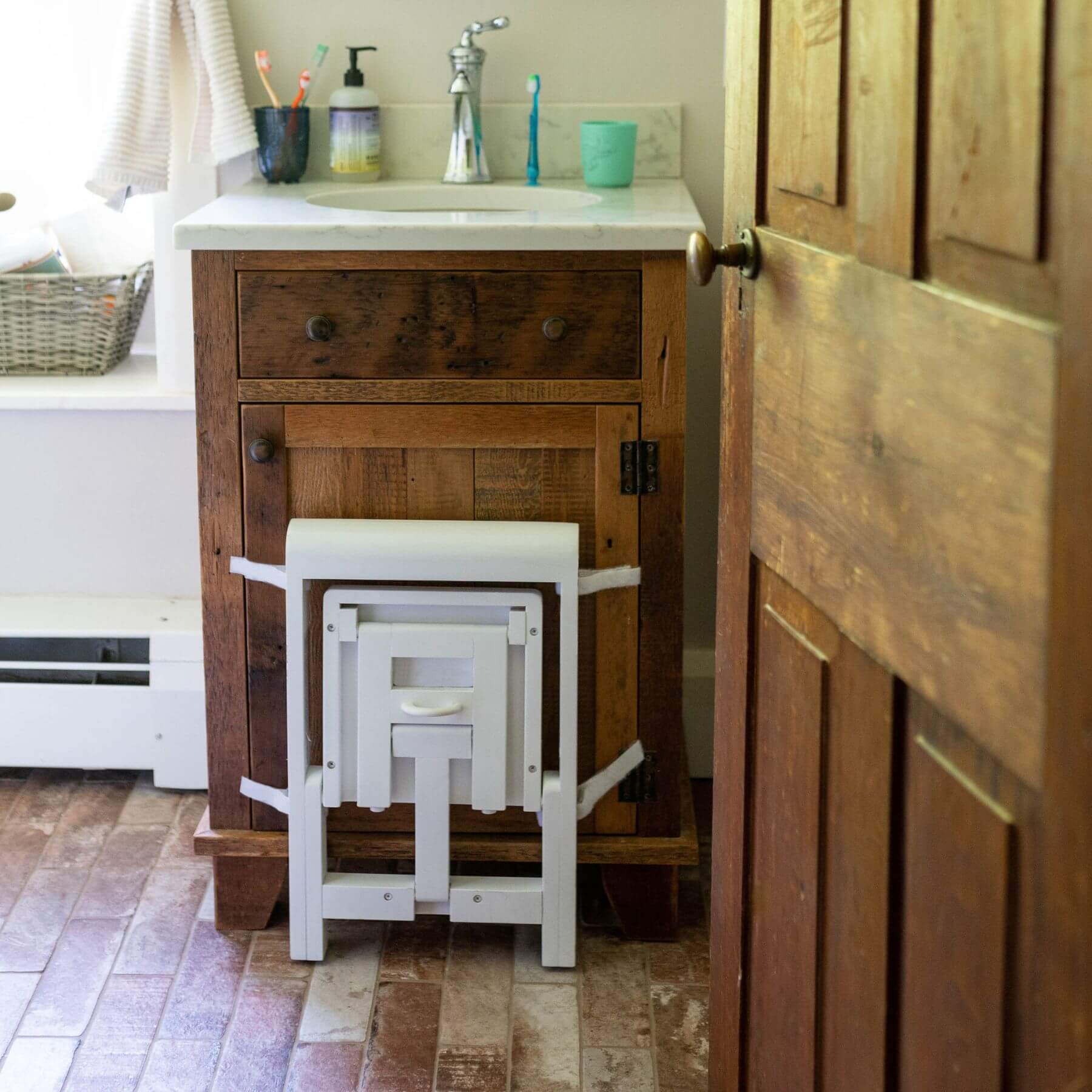 Busy Kids Fold 'N Store Step Stool White