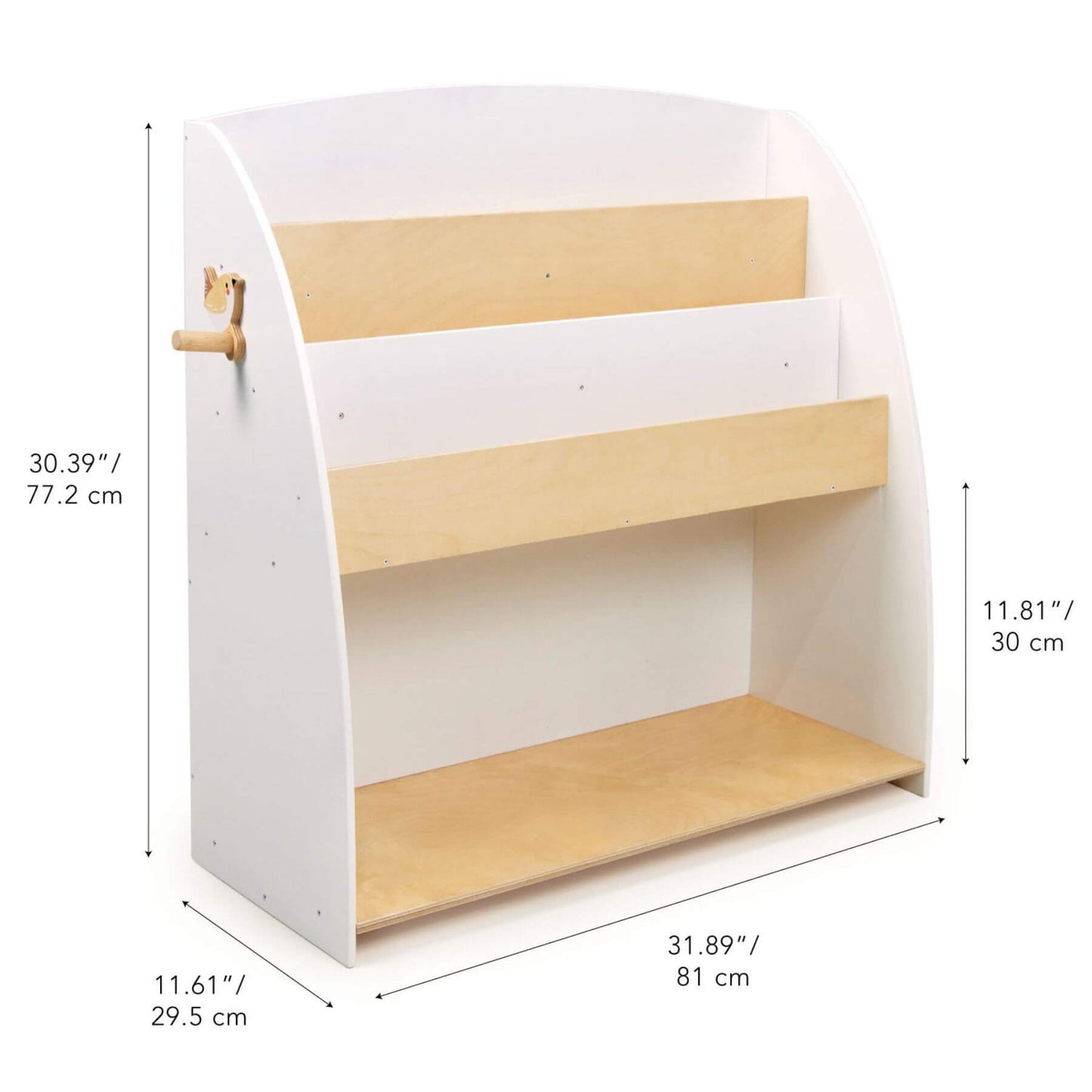 Tender Leaf Forest Book Case with dimensions labeled on a white background