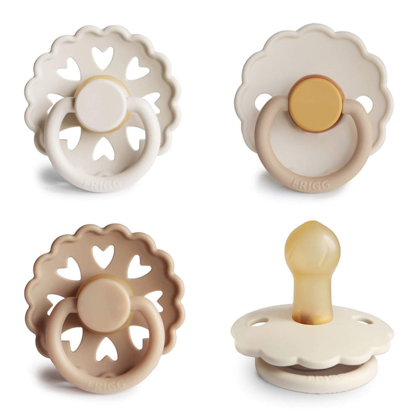 Mushie FRIGG Natural Rubber Pacifier 4-Pack | Snowflake Dream