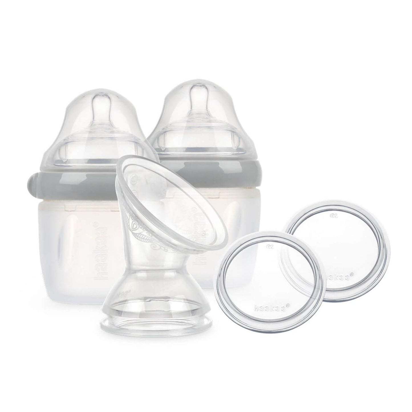 Haakaa Gen 3 Silicone Breast Pump and Bottle Pack 160 ml/6 oz Grey
