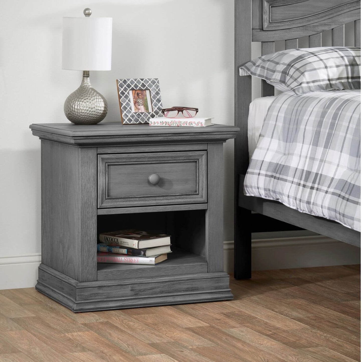 Oxford Baby Glenbrook 1-Drawer Nightstand | Graphite Gray