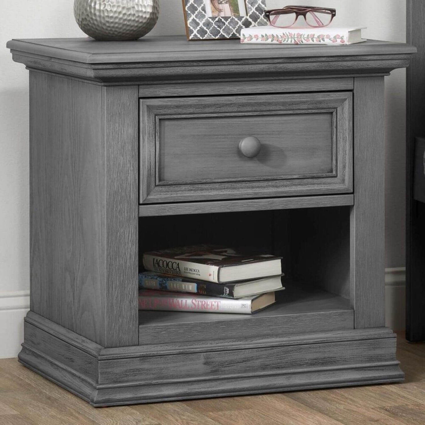 Oxford Baby Glenbrook 1-Drawer Nightstand | Graphite Gray