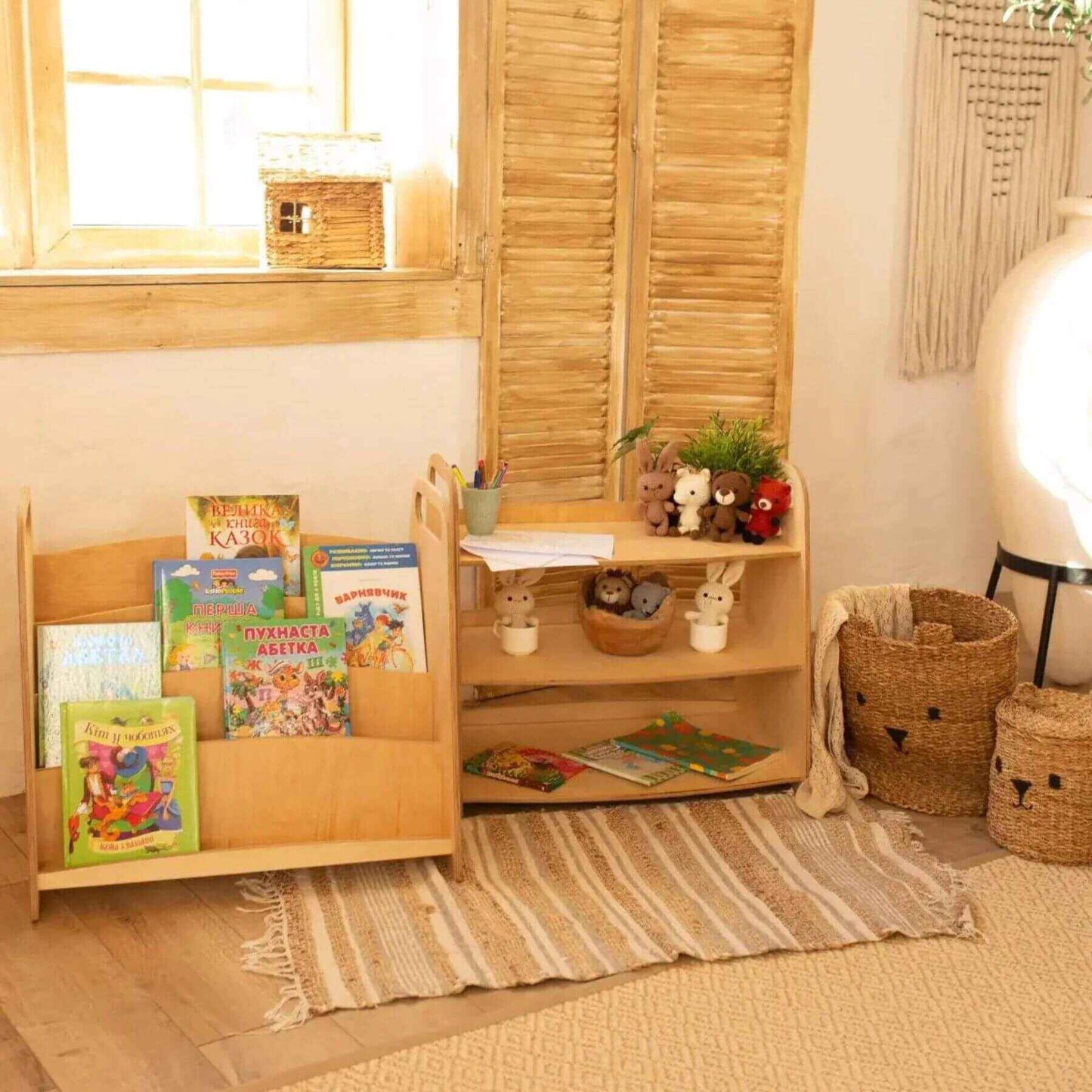Goodevas 2in1 Montessori Shelves Set – Bookshelf & Toy Shelf