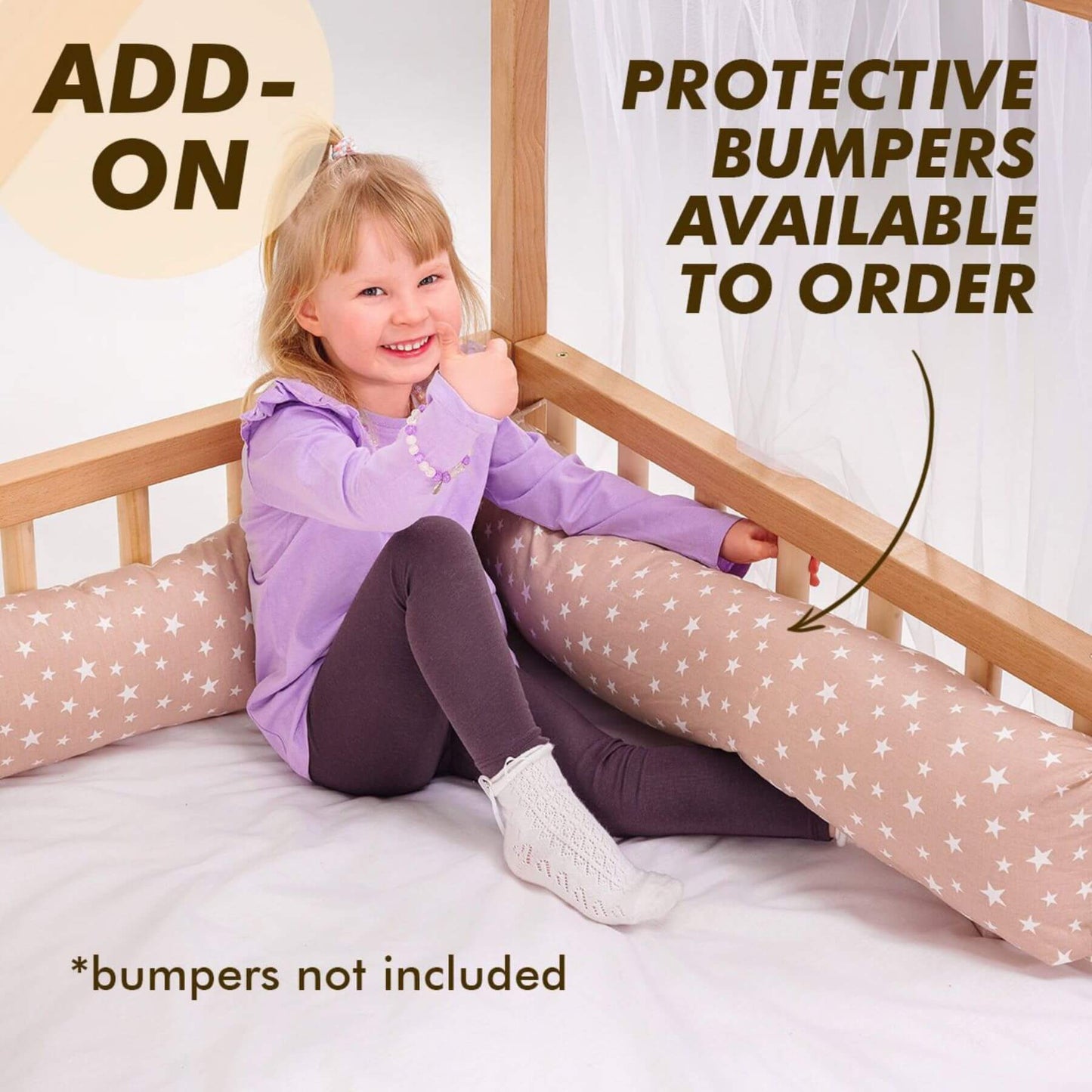 Girl Sitting on Goodevas Wooden Montessori House Floor Bed