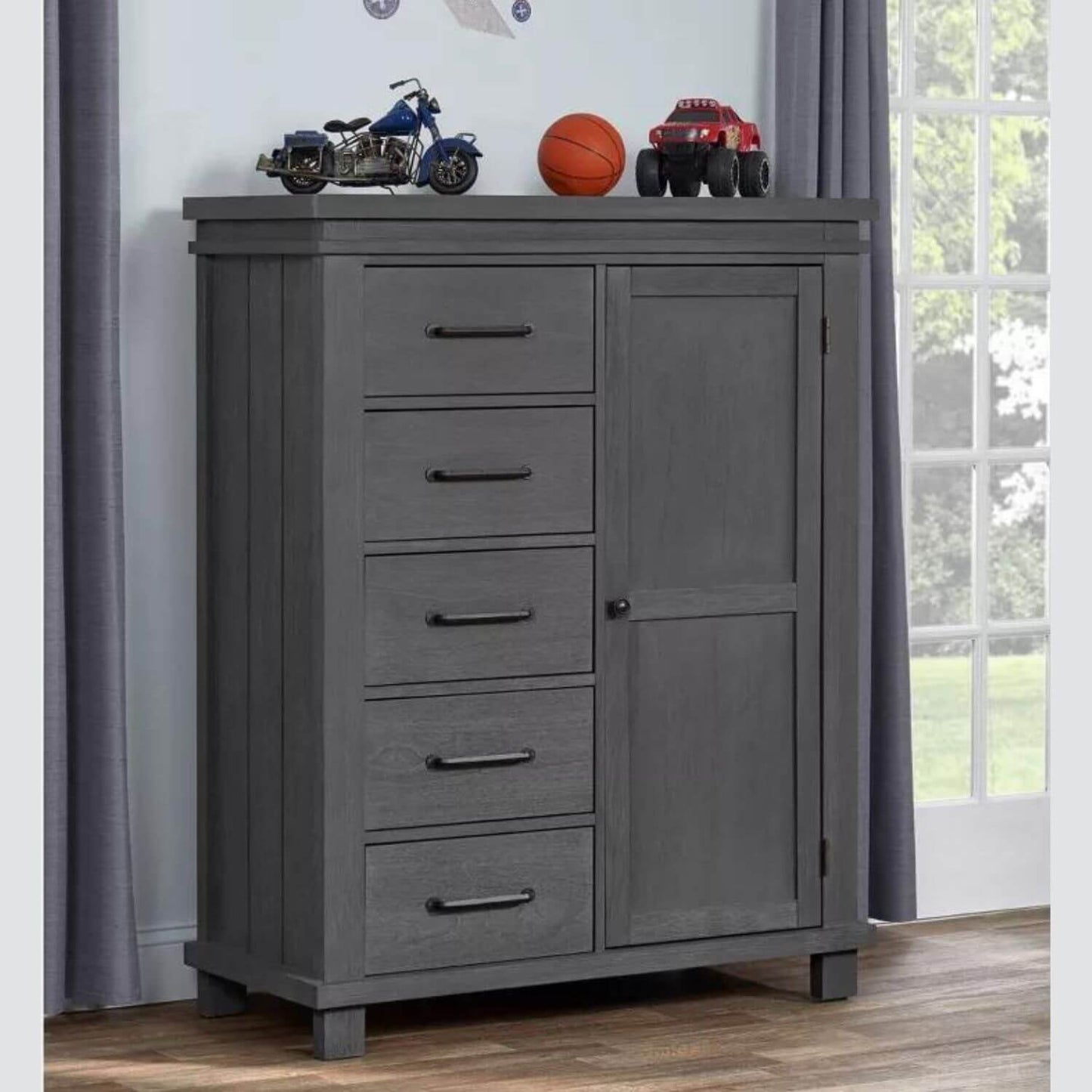 Soho Baby Hampton 5-Drawer Chifferobe | Canyon Gray