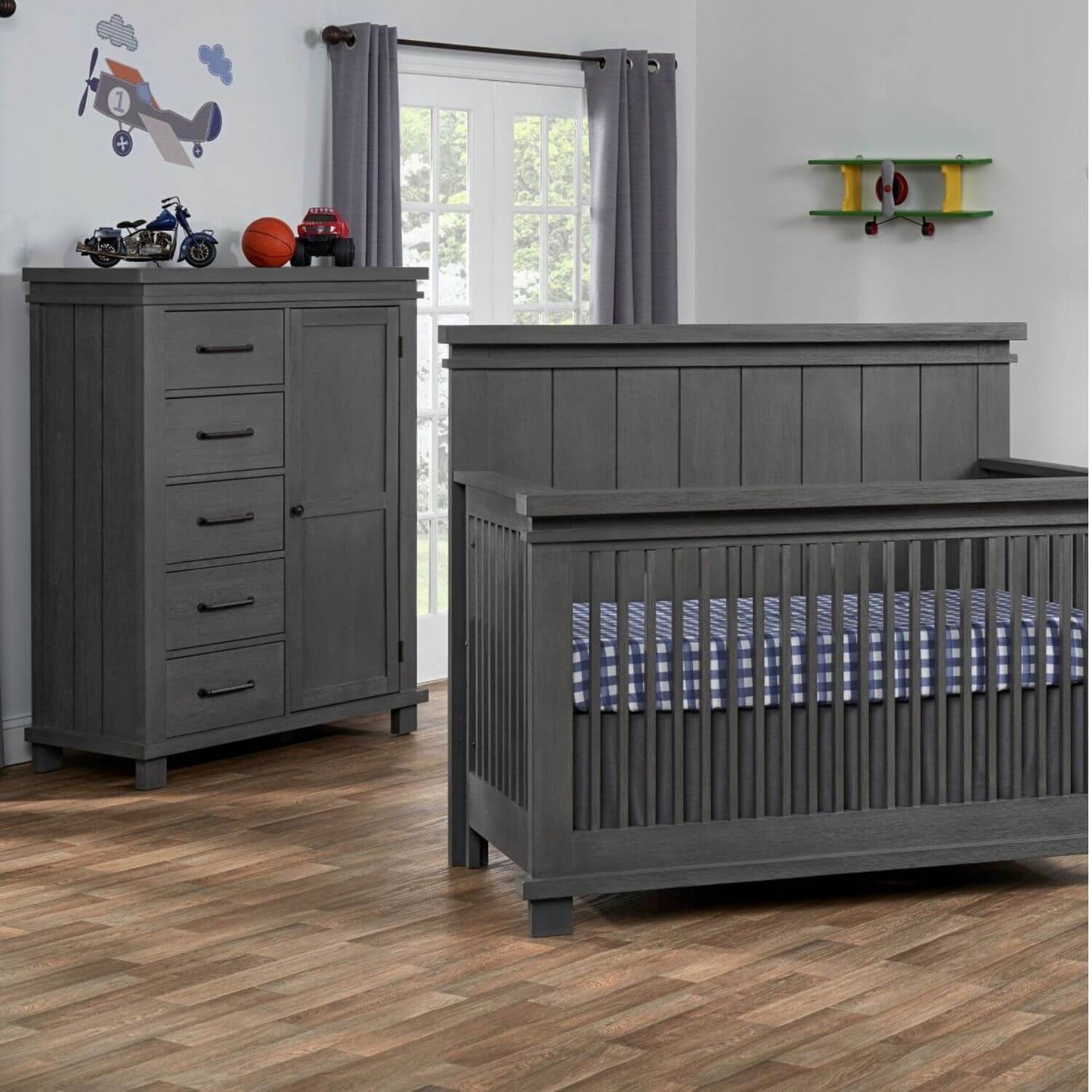 Soho Baby Hampton 5-Drawer Chifferobe | Canyon Gray